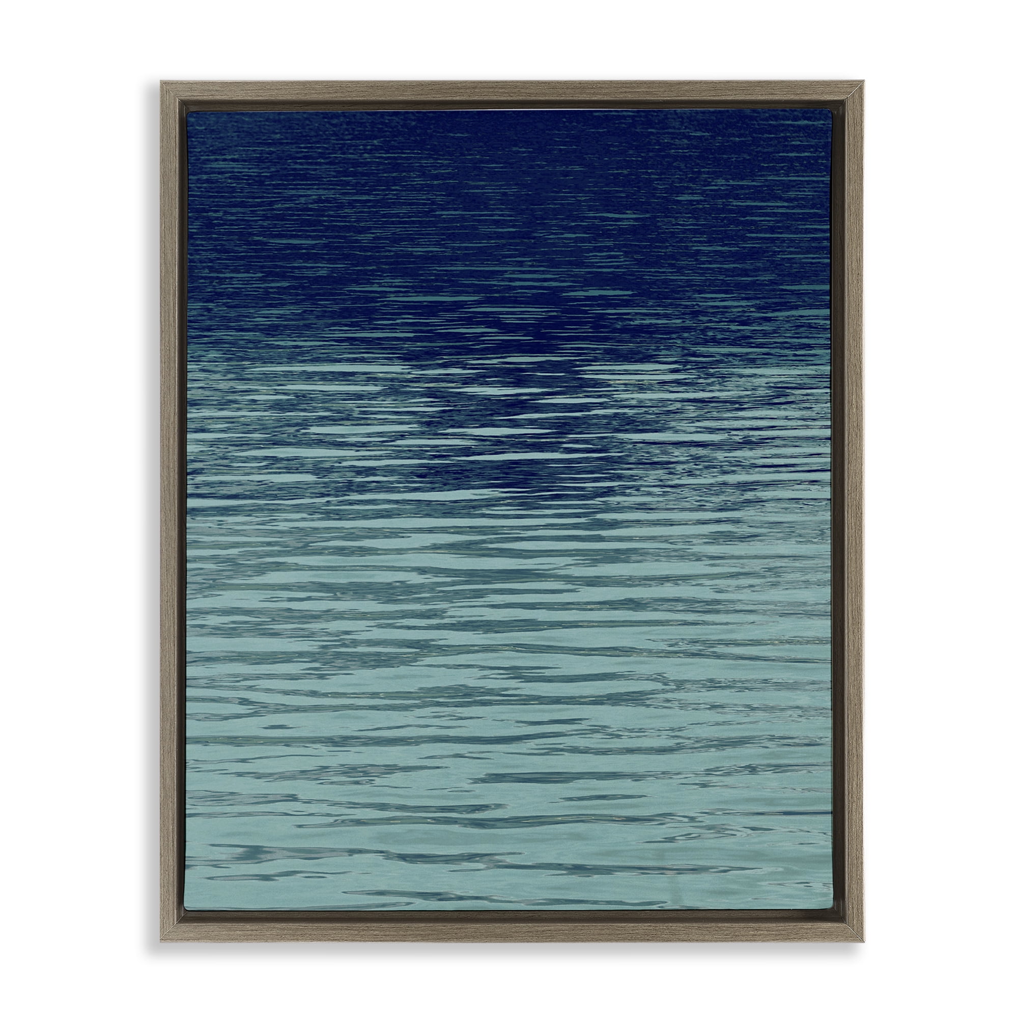 Stupell Industries Shadow on Sea Ripples Landscape & Nature Painting Brown Floater Framed Canvas Art Print Wall Art, 17 x 21