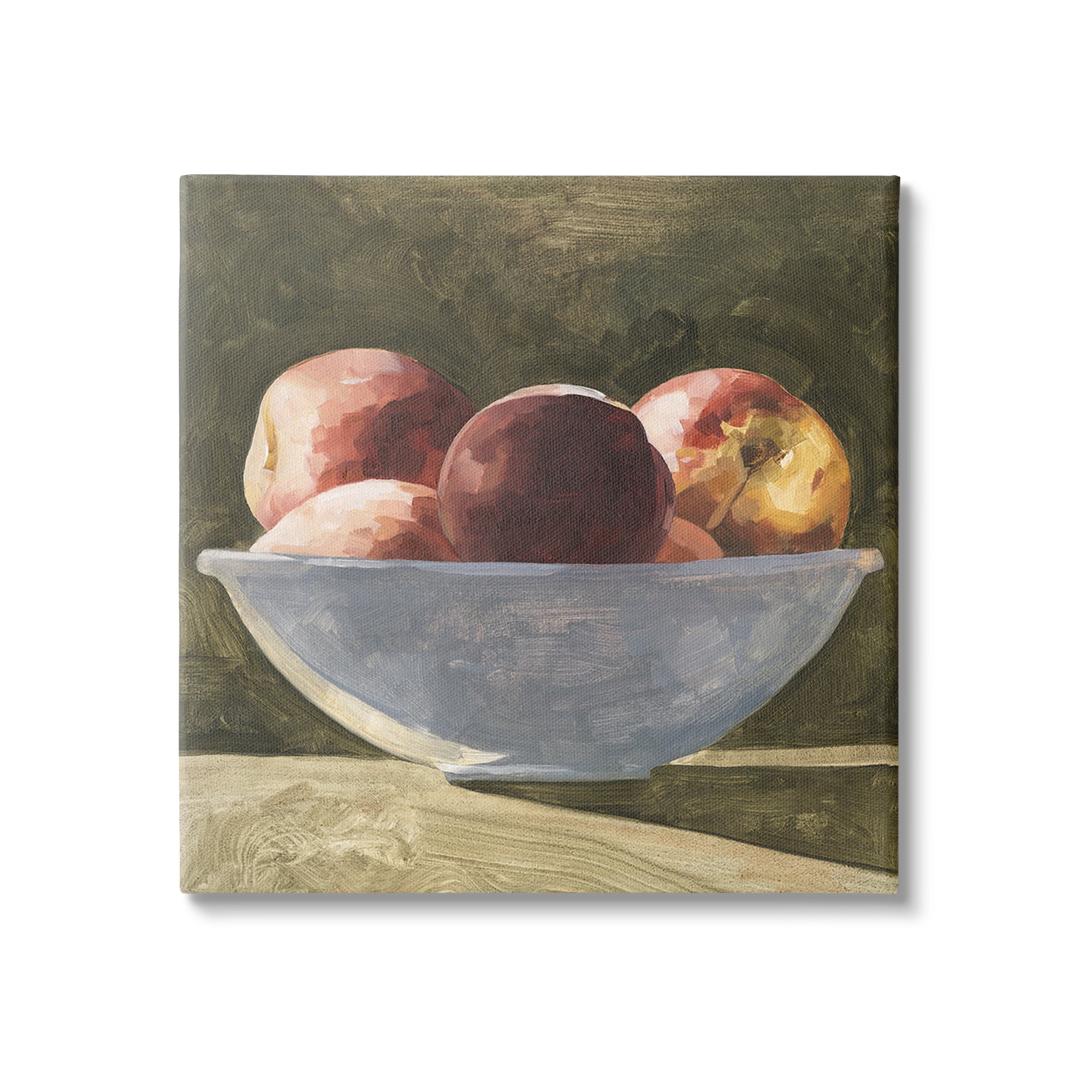 Stupell Industries Shadowed Apples Still Life Food & Beverage Painting Gallery Wrapped Canvas Art Print Wall Art, 17 x 17