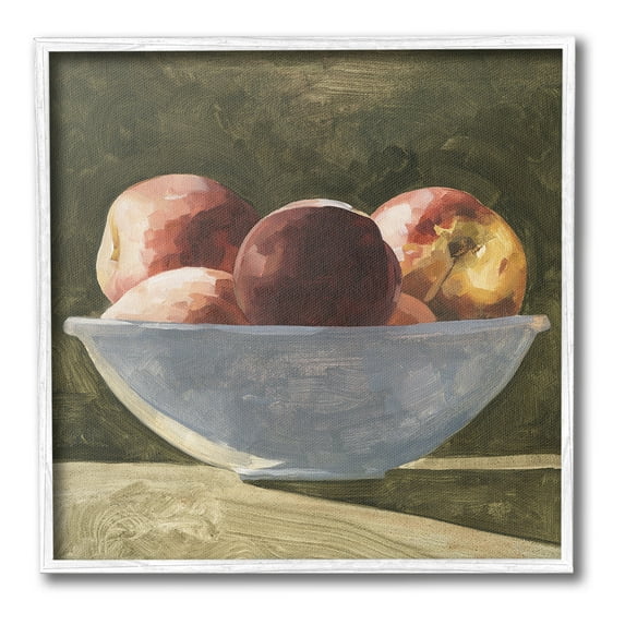 Stupell Industries Shadowed Apples Still Life Food & Beverage Painting White Framed Art Print Wall Art, 24 x 24