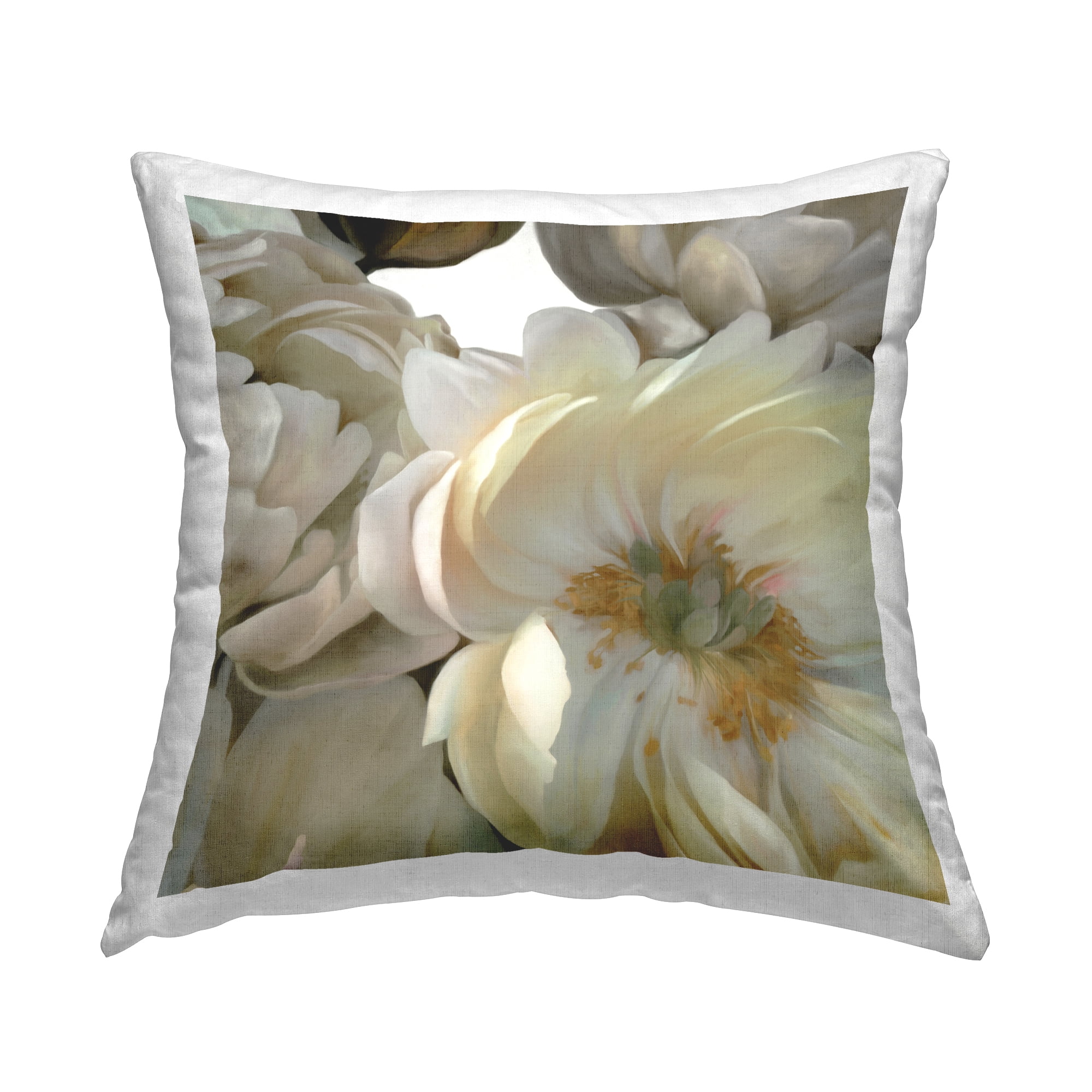 Stupell Industries Shadowed Floral Blossoms Decorative Printed Throw Pillow Design by Carol Robinson.