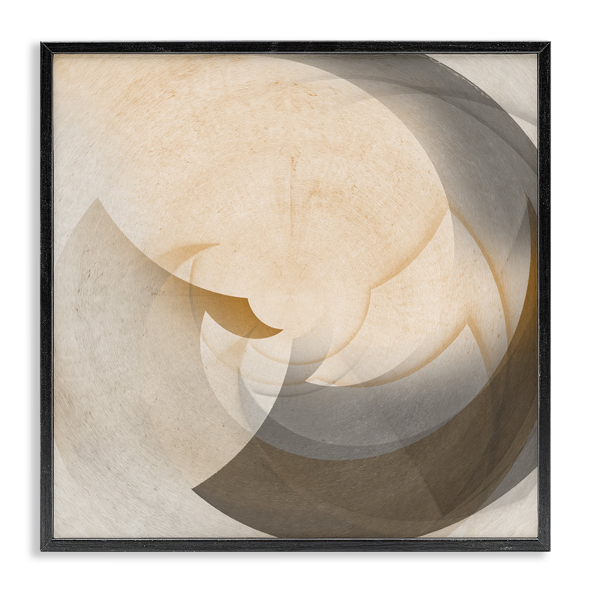 Stupell Industries Shadowed Form Curve Abstract Painting Black Framed Art Print Wall Art, 24 x 24