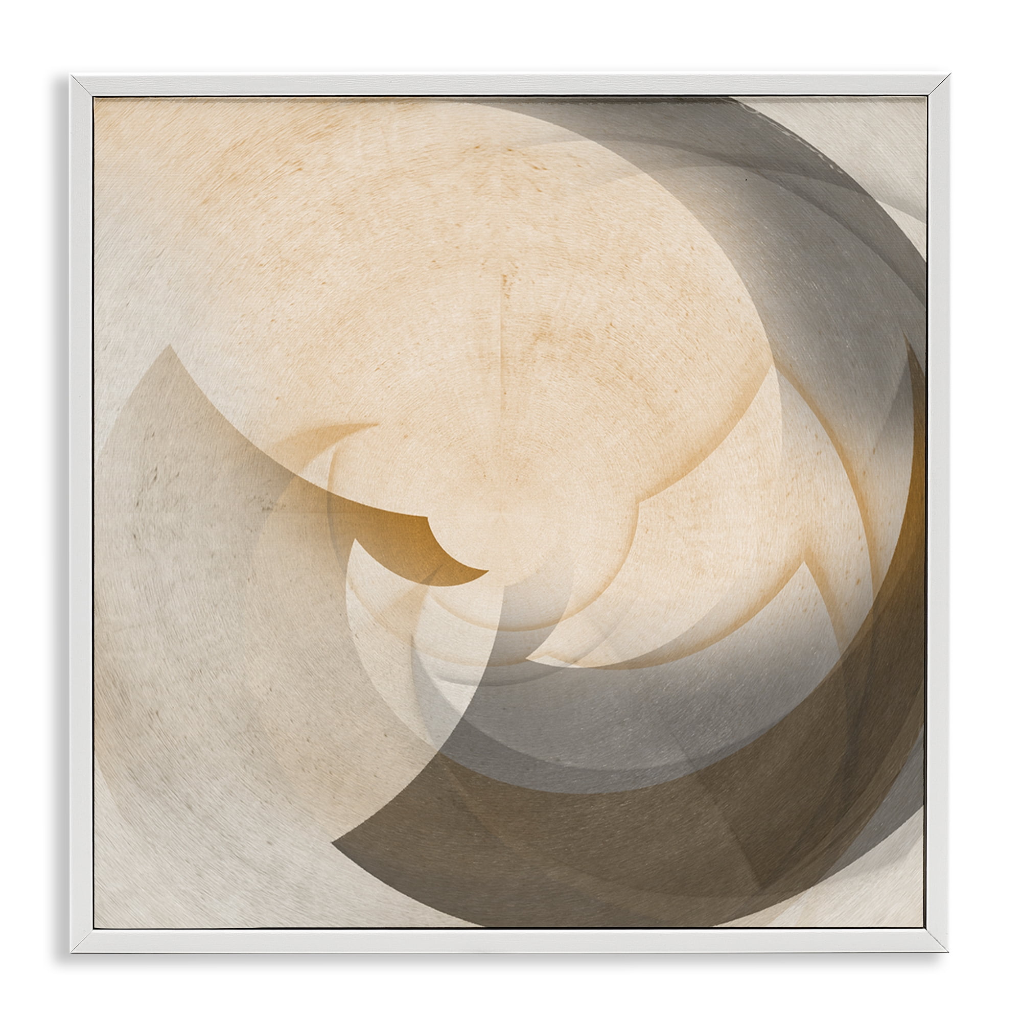 Stupell Industries Shadowed Form Curve Abstract Painting White Framed Art Print Wall Art, 12 x 12