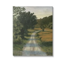 Stupell Industries Shadowed Rural Path Landscape Painting Gallery Wrapped Canvas Art Print Wall Art, 16 x 20