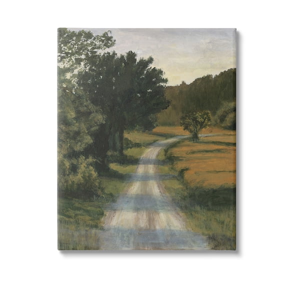 Stupell Industries Shadowed Rural Path Landscape Painting Gallery Wrapped Canvas Art Print Wall Art, 36 x 48