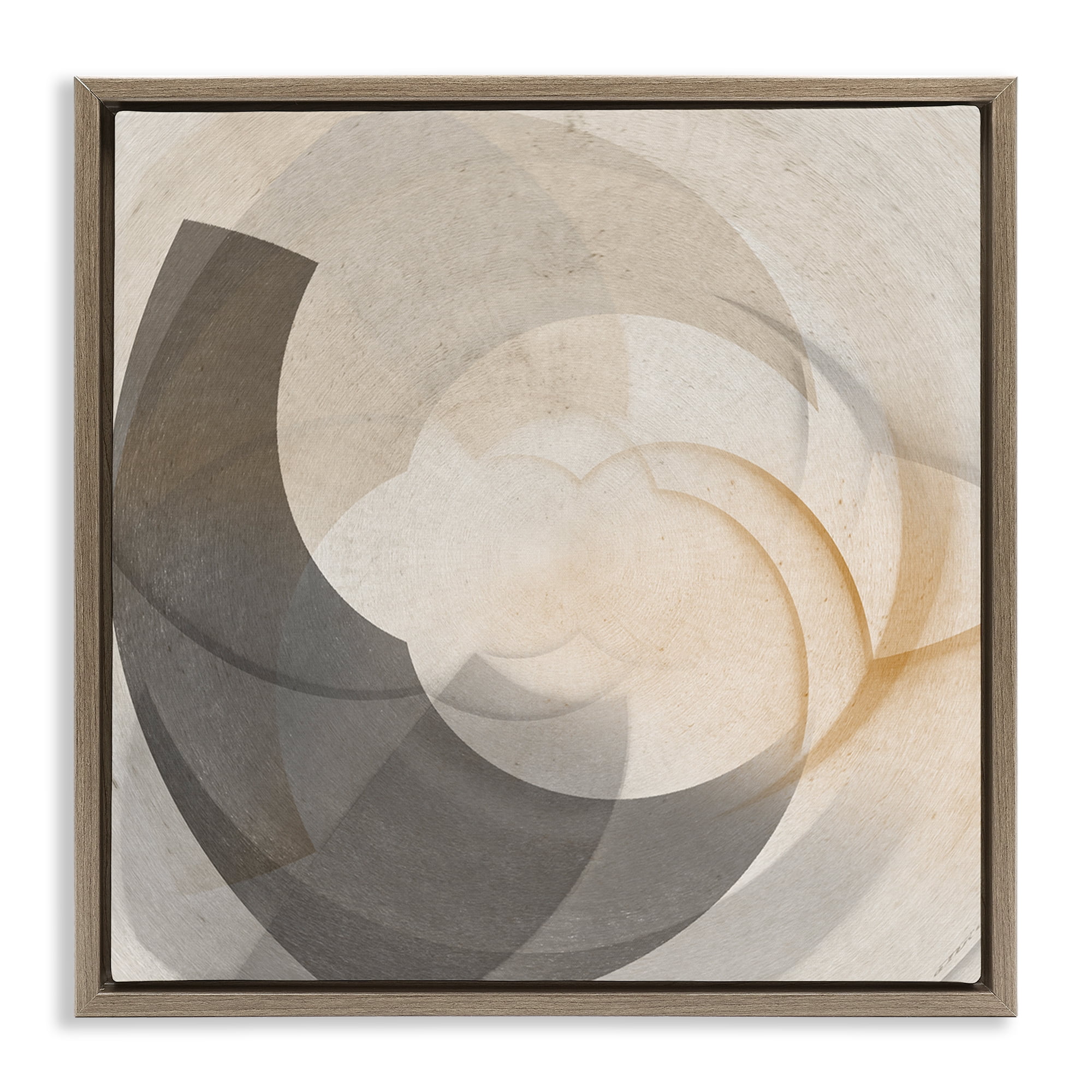 Stupell Industries Shadowed Swoop Abstraction Abstract Painting Brown Floater Framed Canvas Art Print Wall Art, 25 x 25