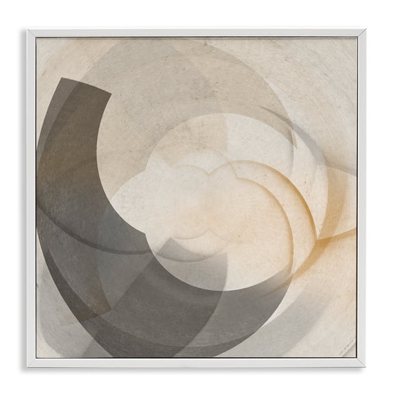 Stupell Industries Shadowed Swoop Abstraction Abstract Painting White Framed Art Print Wall Art, 12 x 12
