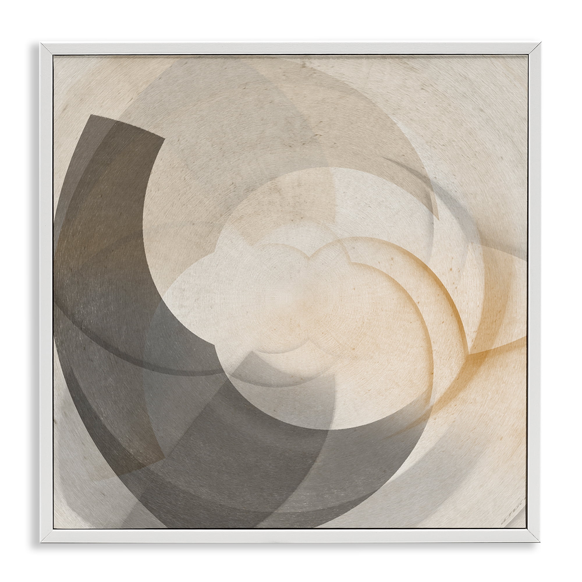 Stupell Industries Shadowed Swoop Abstraction Abstract Painting White Framed Art Print Wall Art, 24 x 24