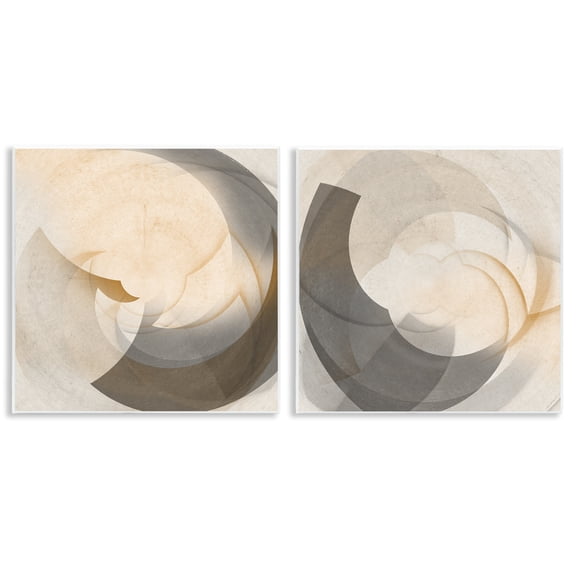 Stupell Industries Shadowed Swoop Abstracts Abstract Painting Unframed Art Print Wall Art, 12 x 12, Set of 2