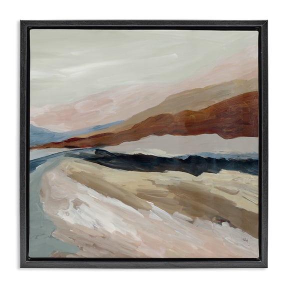 Stupell Industries Shadows Of Dusk Landscape Black Framed Floater Canvas Wall Art design by Jacob Q, 18 x 18
