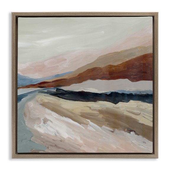 Stupell Industries Contemporary Shadows Of Dusk Landscape Brown Floating Frame Canvas Art, 25 x 25, by Jacob Q
