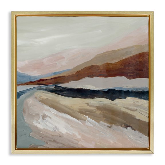 Stupell Industries Shadows Of Dusk Landscape Gold Framed Floater Canvas Wall Art design by Jacob Q, 25 x 25