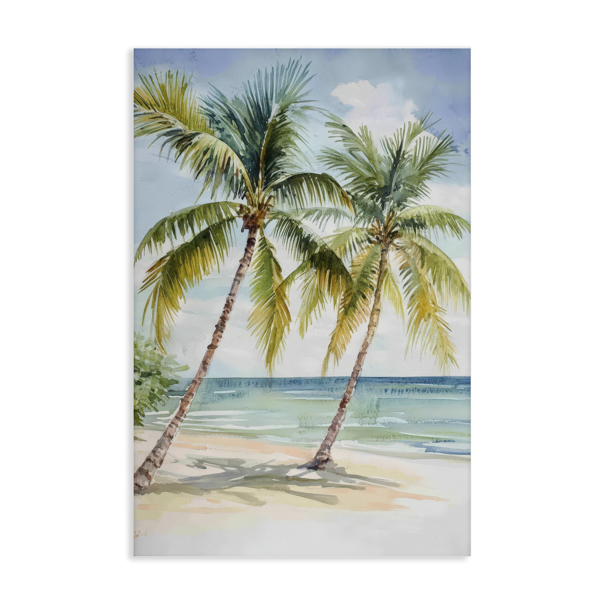 Stupell Industries Shady Palm Beach Escape Canvas Wall Art, design by Petal Prints Design