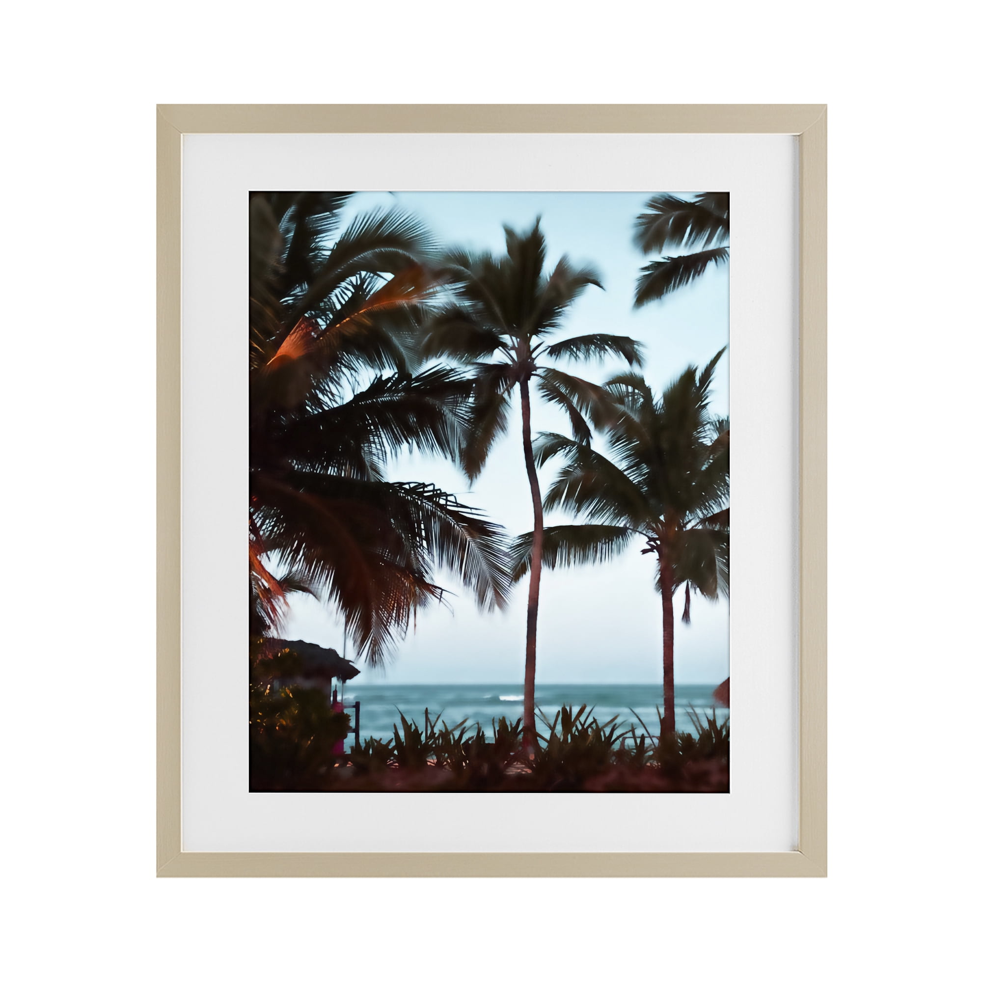Stupell Industries Shady Palms Beachfront Birch Framed Print Under Glass, design by Noah Bay