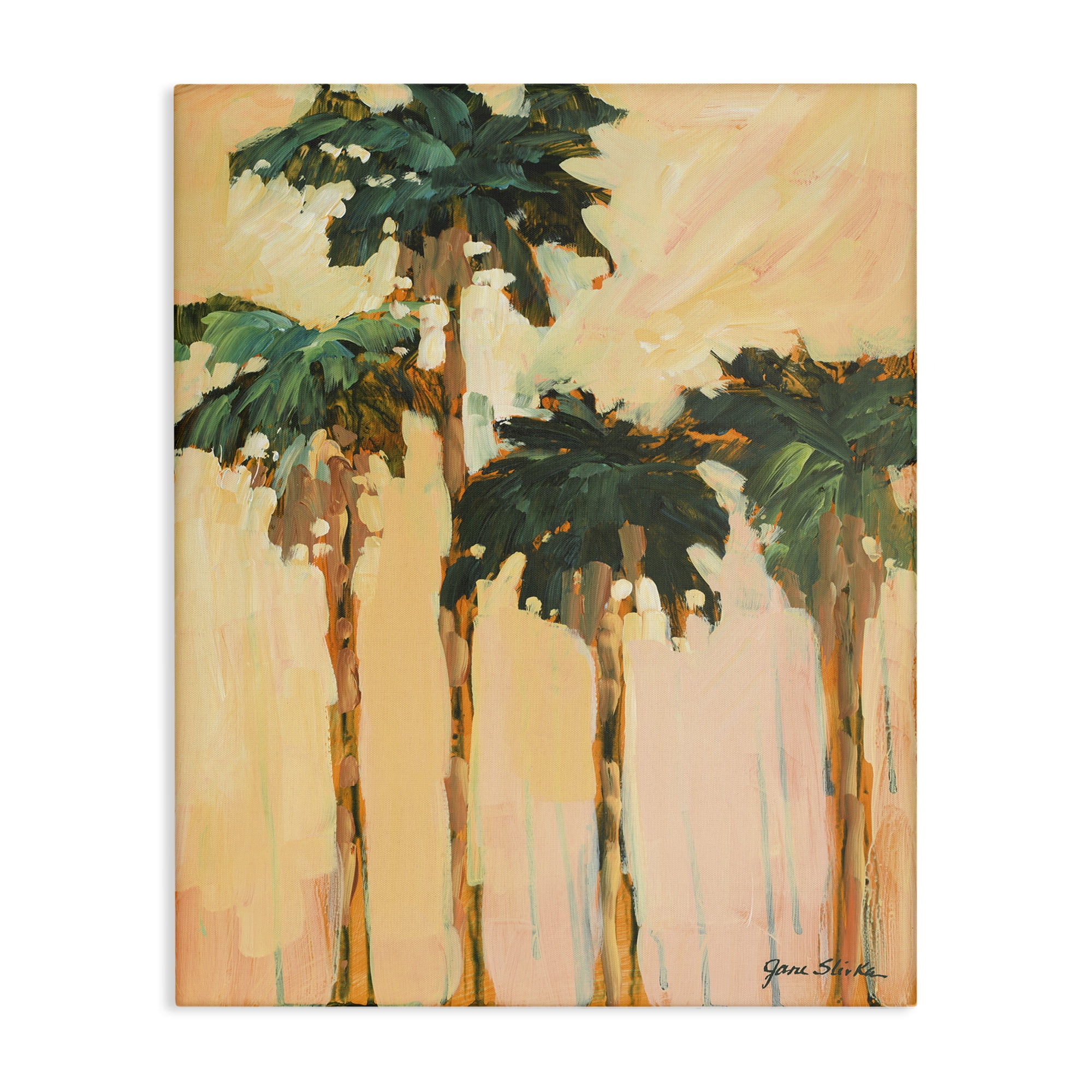 Stupell Industries Shady Palms Impression Coastal Painting Gallery Wrapped Canvas Art Print Wall Art, 36 x 48