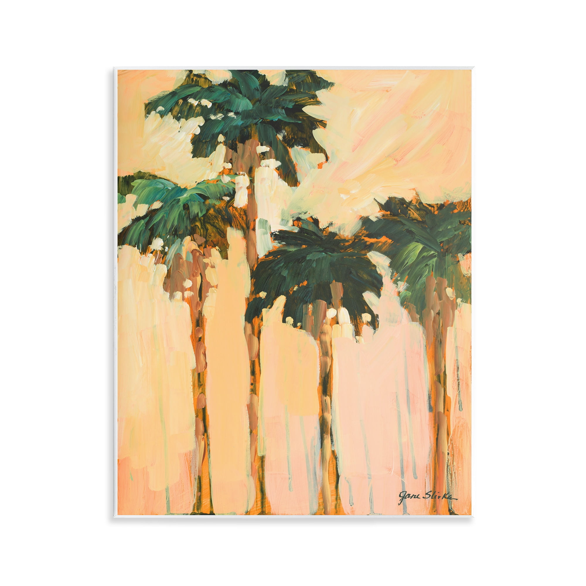 Stupell Industries Shady Palms Impression Coastal Painting Unframed Art Print Wall Art, 11 x 14