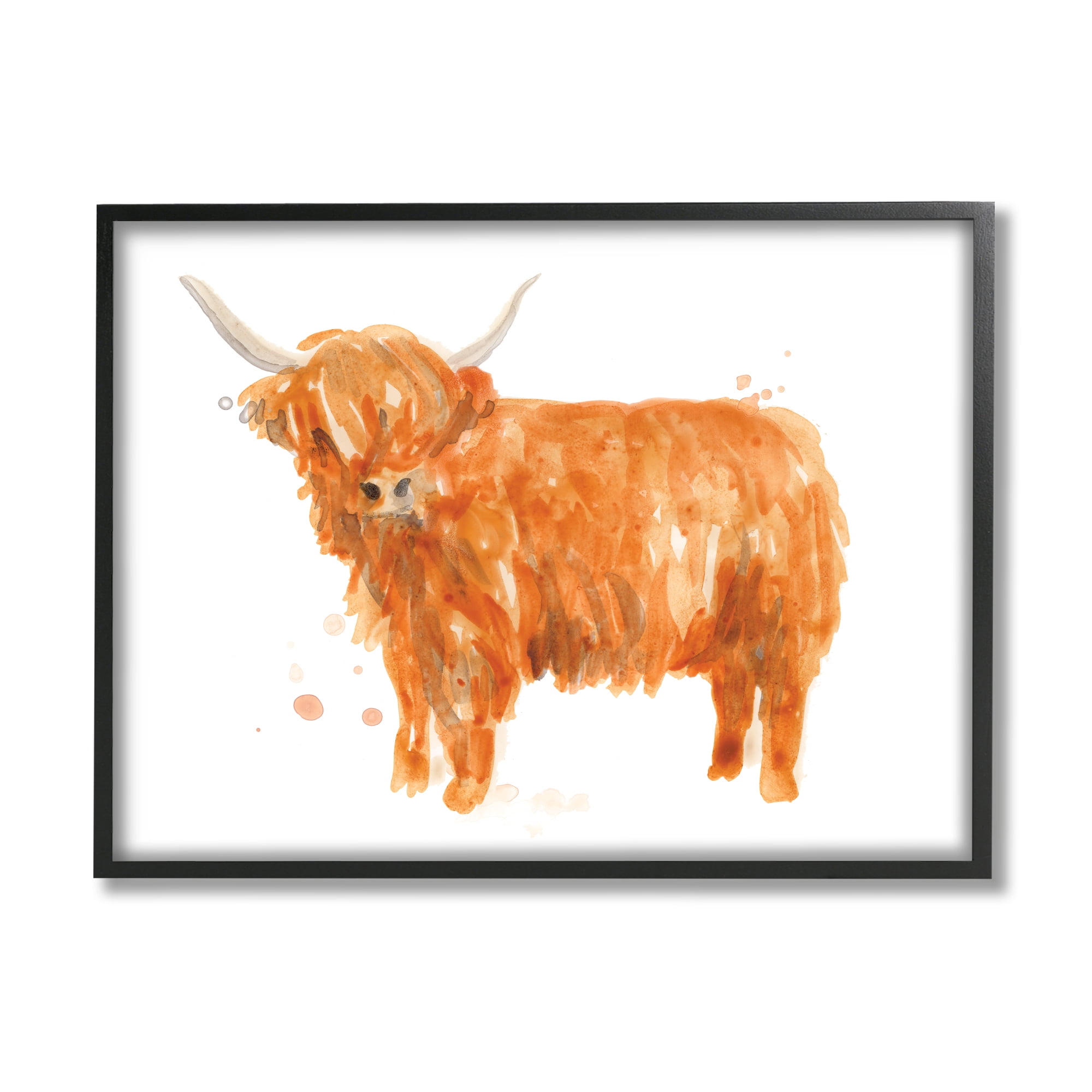 Stupell Industries Shaggy Country Cattle Orange Yak Soft Tones, 24 x 30, Designed by June Erica Vess