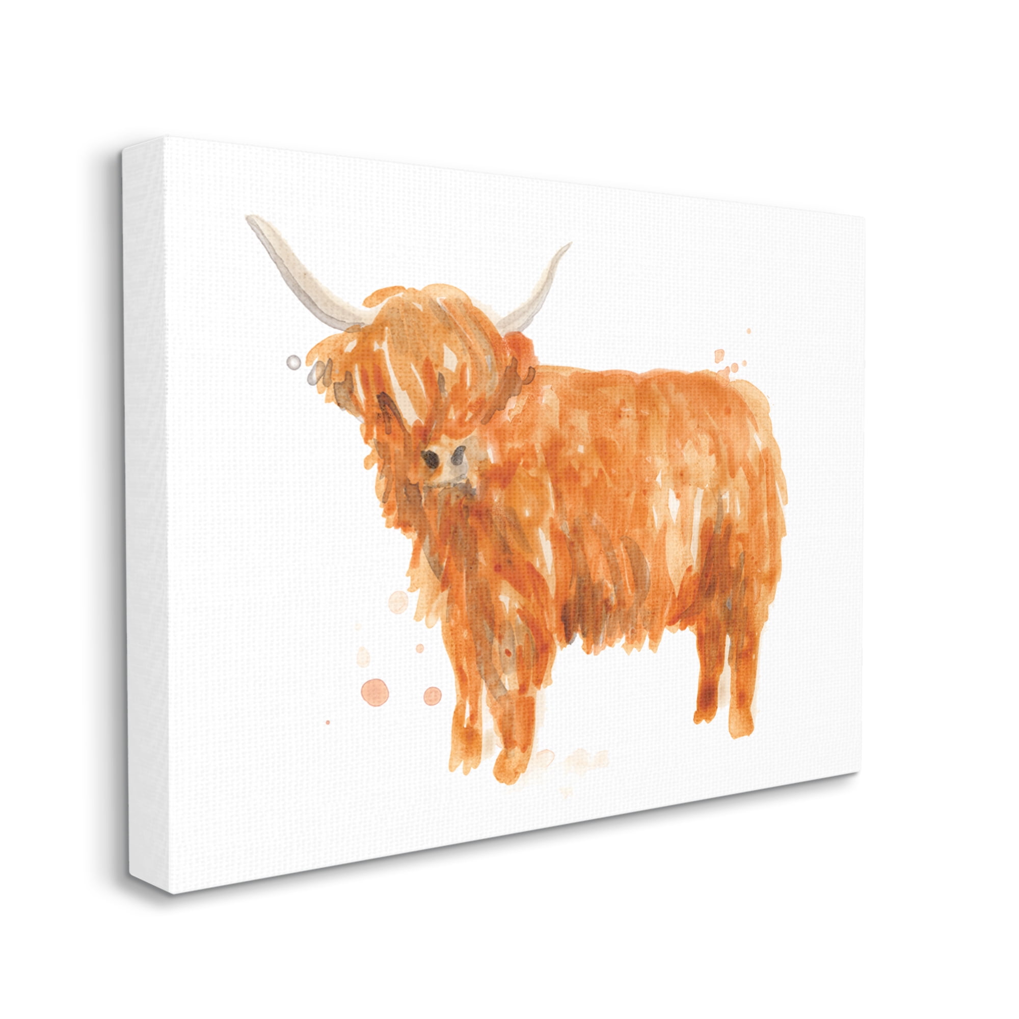 Stupell Industries Shaggy Country Cattle Orange Yak Soft Tones, 24 x 30, Designed by June Erica Vess