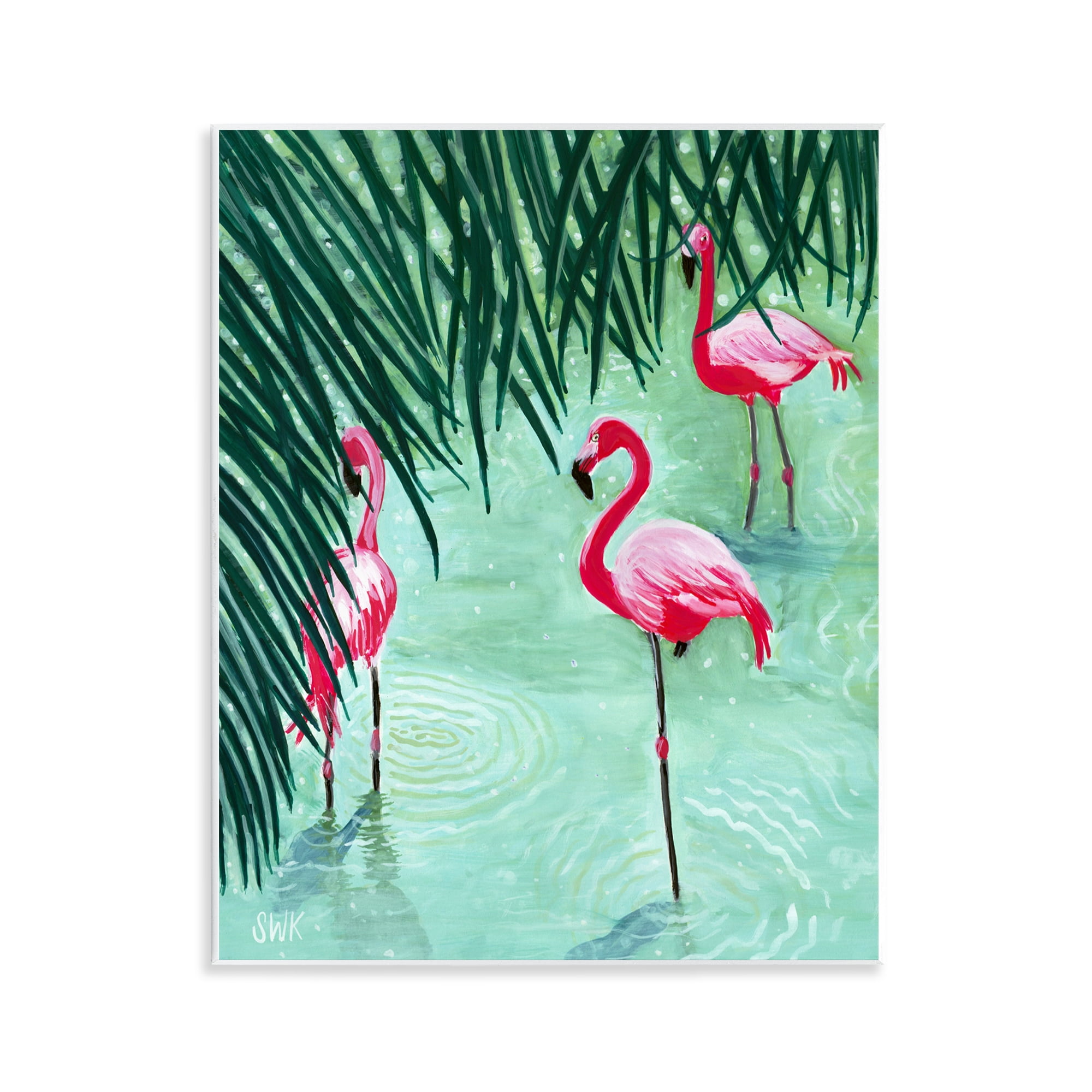 Stupell Industries Shallow Flamingo Pond Wall Plaque Art, design by Sarah Waldron Kimball