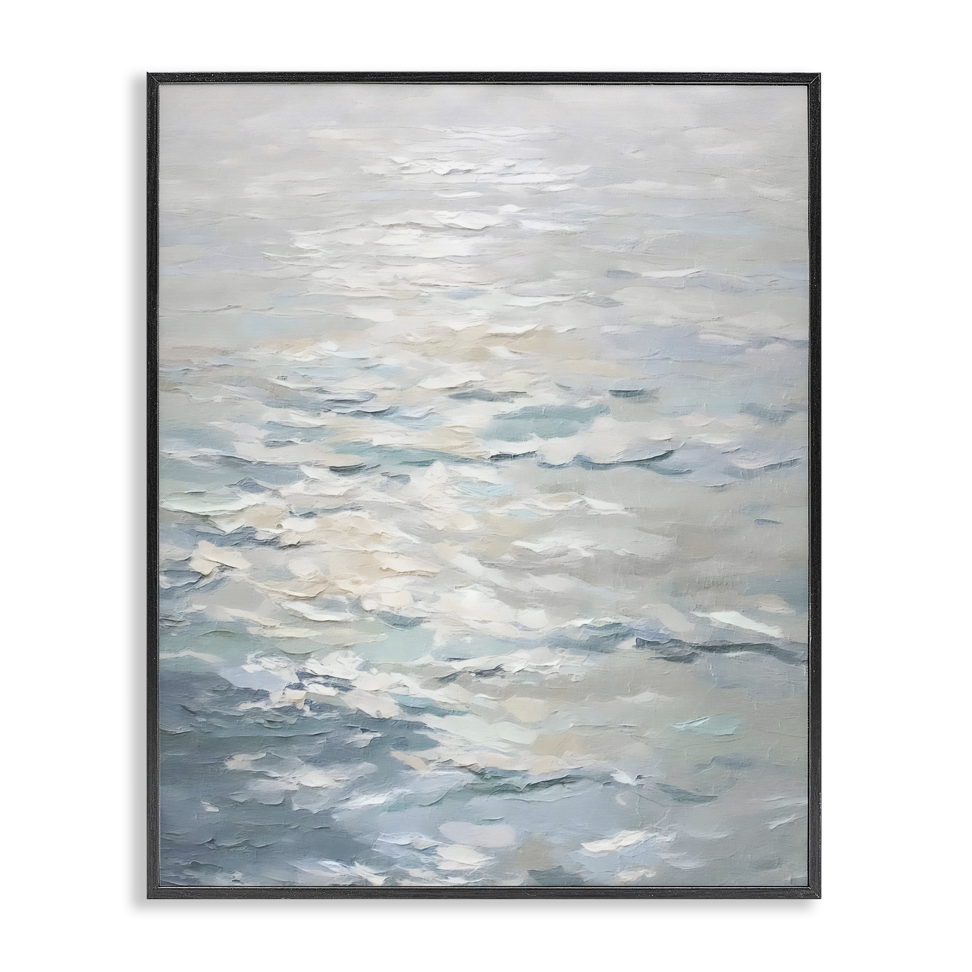 Stupell Industries Shallow Reflections Calm Sea Black Framed Giclee Art, design by Riley B