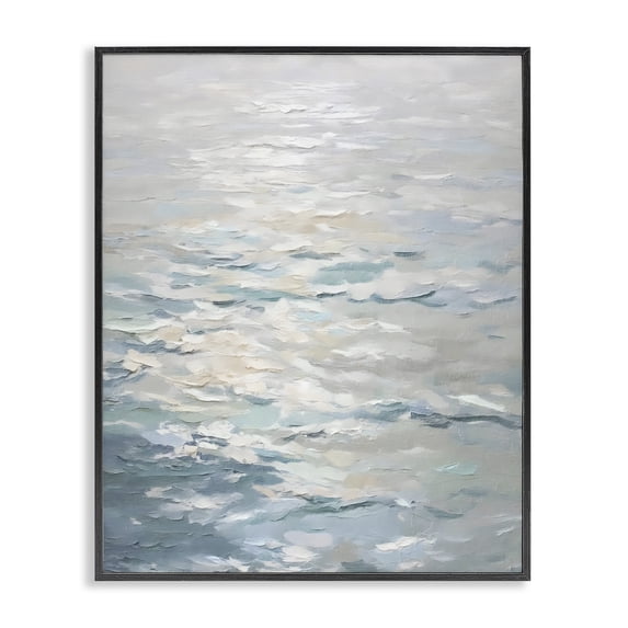 Stupell Industries Contemporary Shallow Reflections Calm Sea Black Framed Giclee Art, 11 x 14, by Riley B