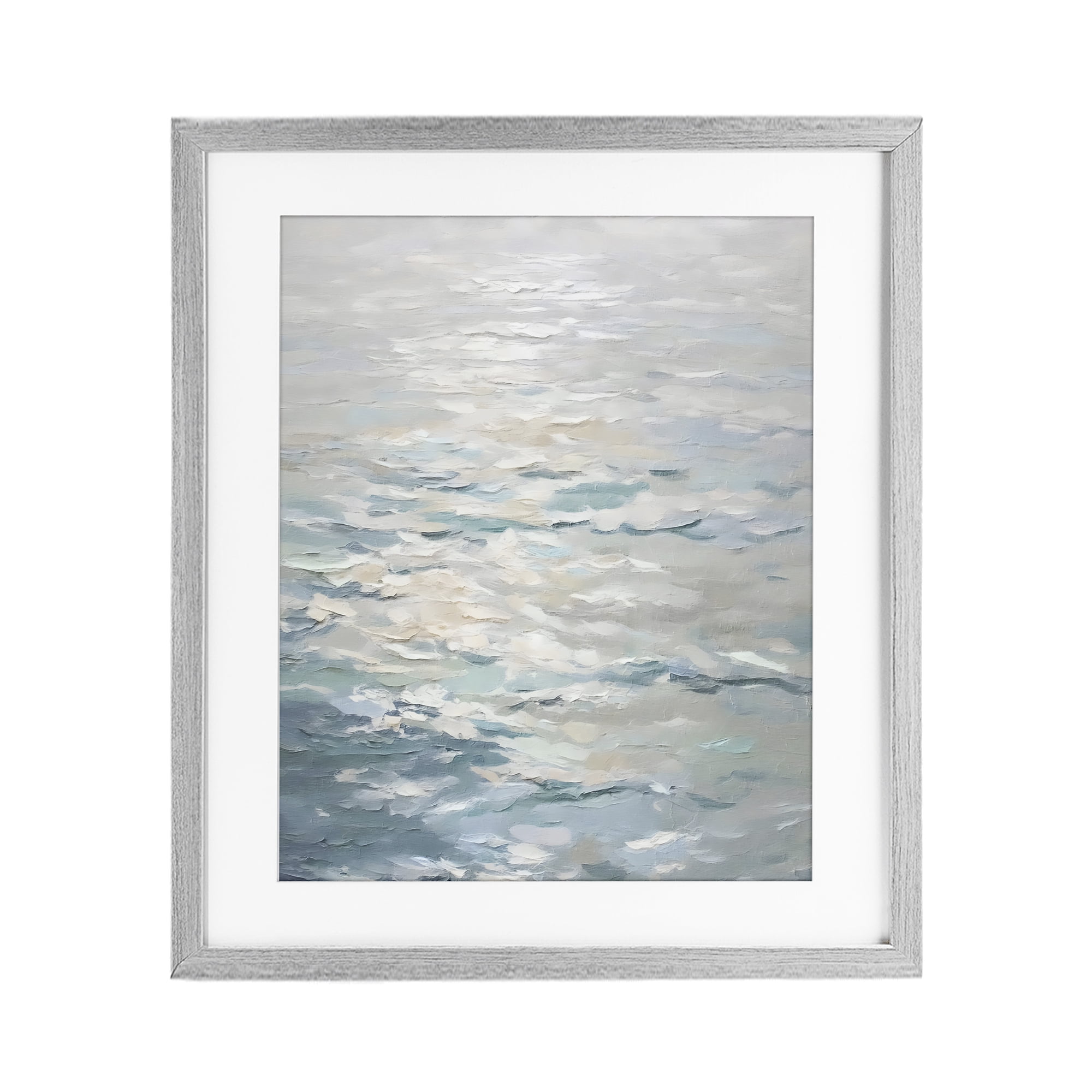Stupell Industries Shallow Reflections Calm Sea Gray Framed Print Under Glass, design by Riley B