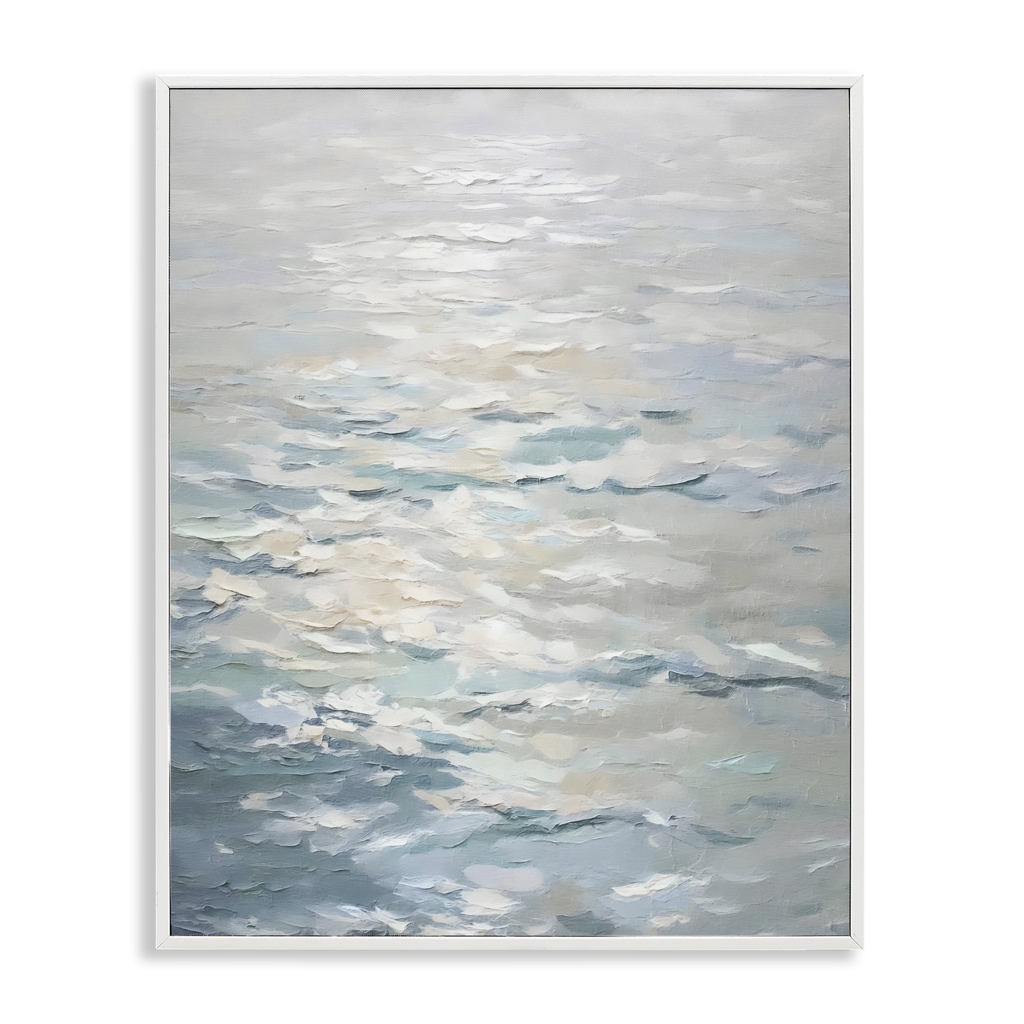Stupell Industries Shallow Reflections Calm Sea White Framed Giclee Art, design by Riley B