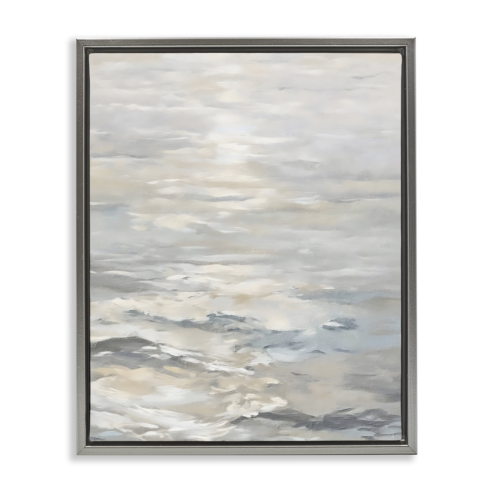 Stupell Industries Shallow Reflections Morning Light Gray Framed Floater Canvas Wall Art, design by Riley B