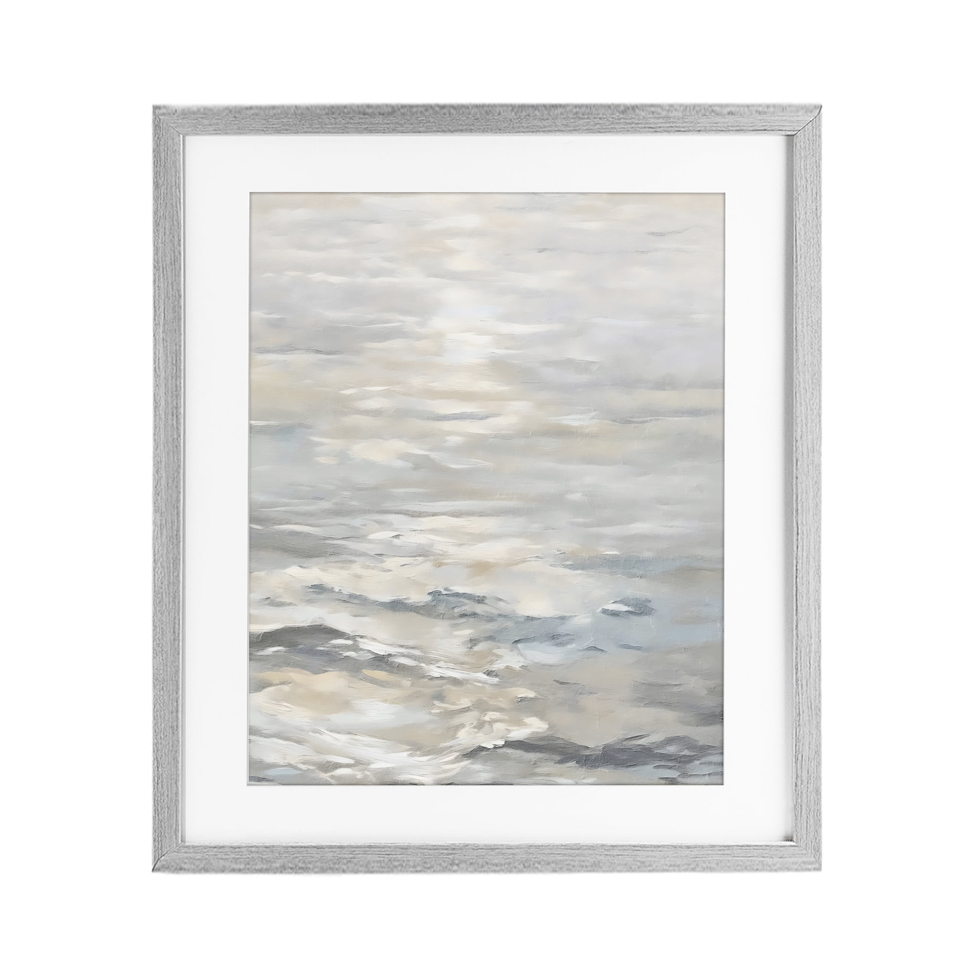 Stupell Industries Shallow Reflections Morning Light Gray Framed Print Under Glass, design by Riley B