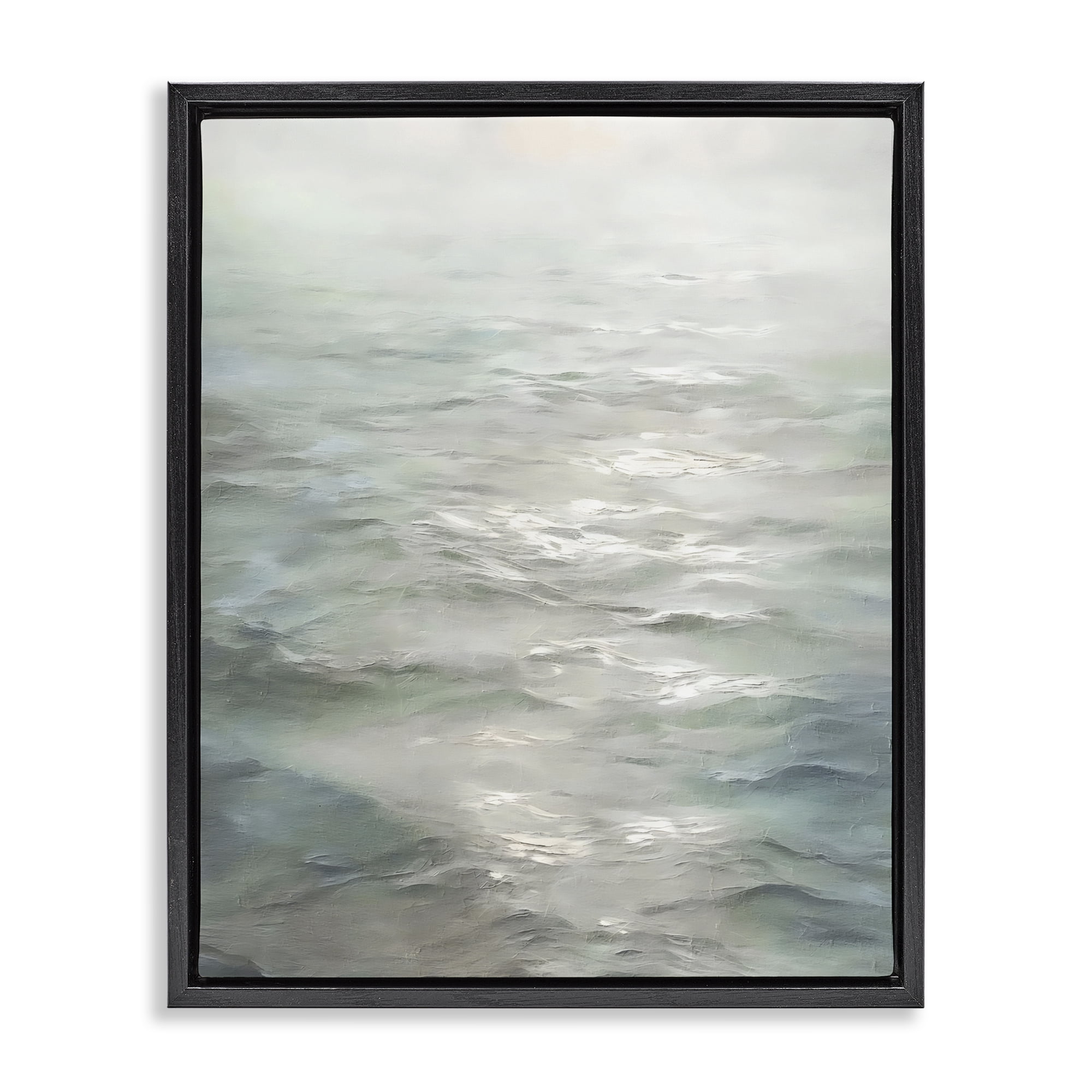 Stupell Industries Shallow Reflections on Sea Black Framed Floater Canvas Wall Art, design by Riley B