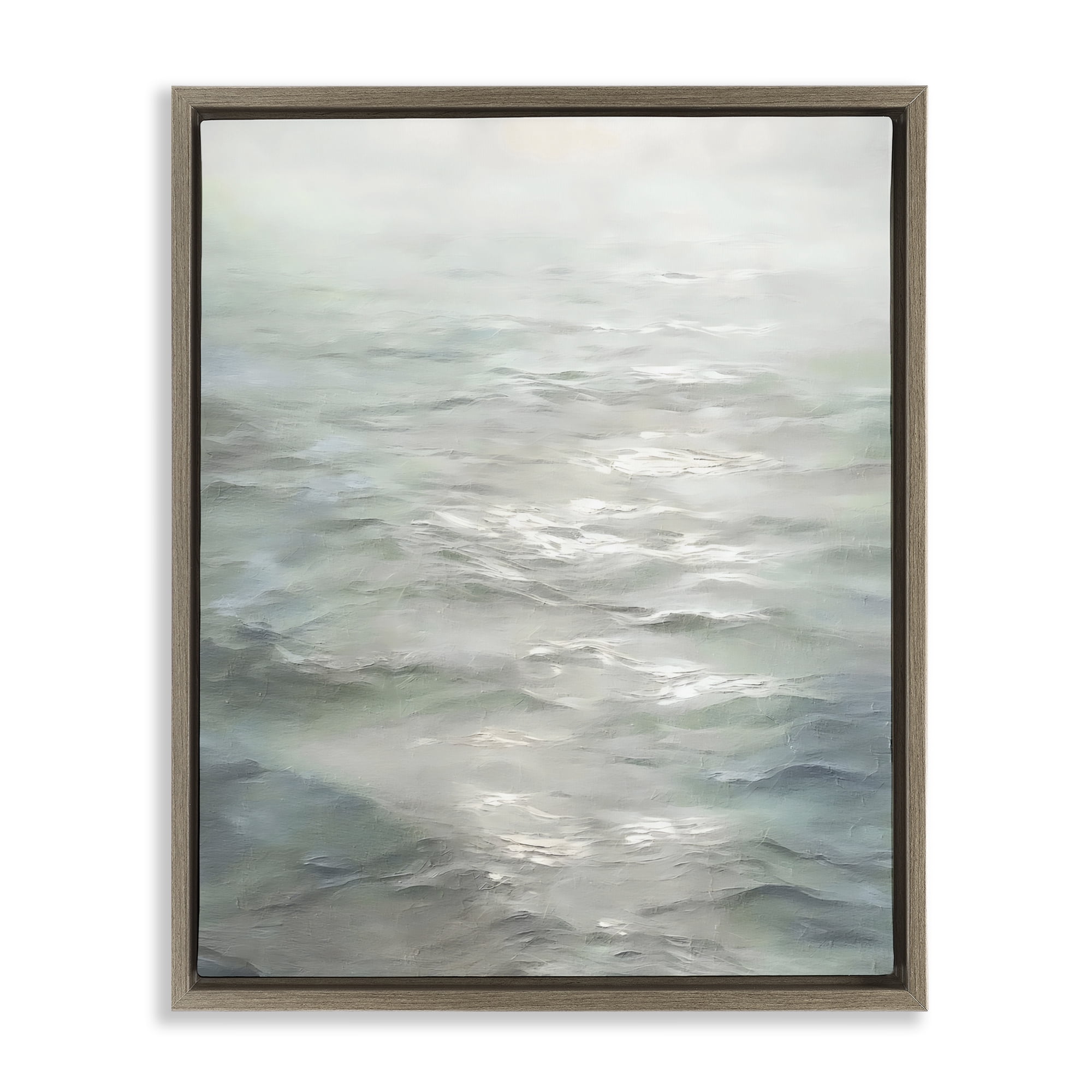 Stupell Industries Shallow Reflections on Sea Brown Framed Floater Canvas Wall Art, design by Riley B
