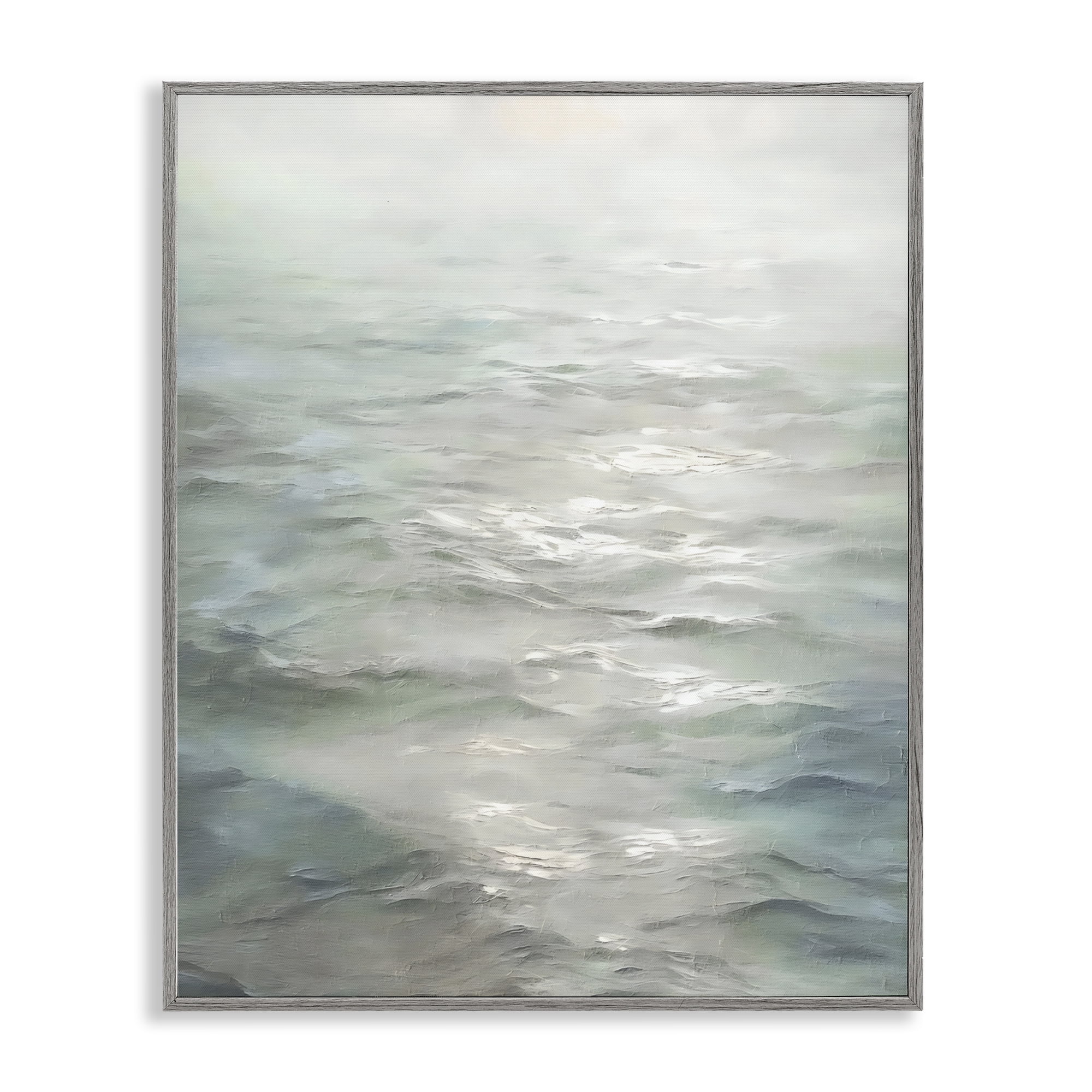 Stupell Industries Shallow Reflections on Sea Gray Framed Giclee Art, design by Riley B