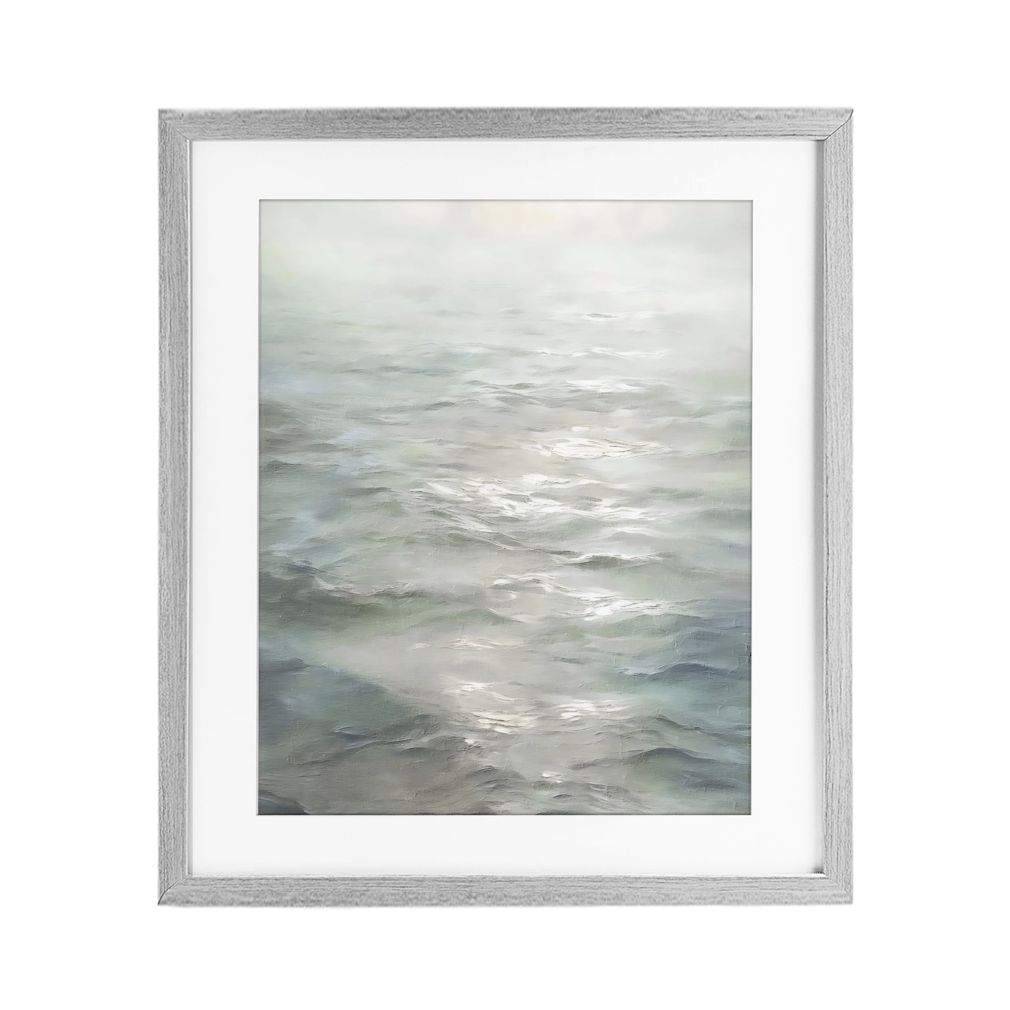 Stupell Industries Shallow Reflections on Sea Gray Framed Print Under Glass, design by Riley B