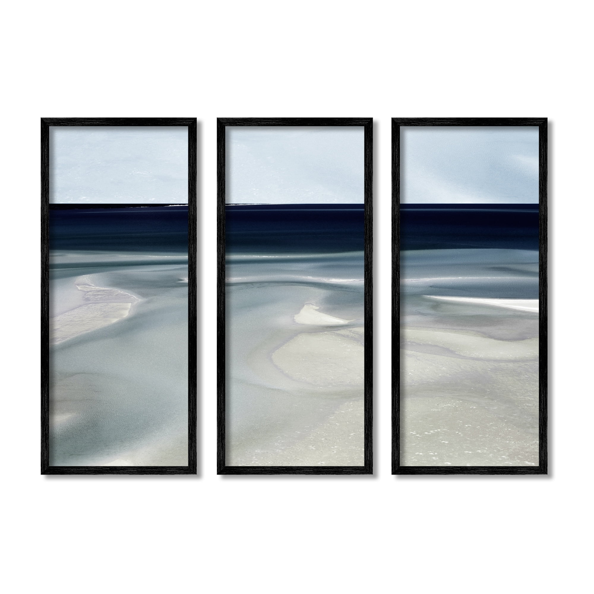 Stupell Industries Shallow Tide Nautical Beach Abstract Landscape Deep Blue, 10 x 24, Design by ​Danita Delimont