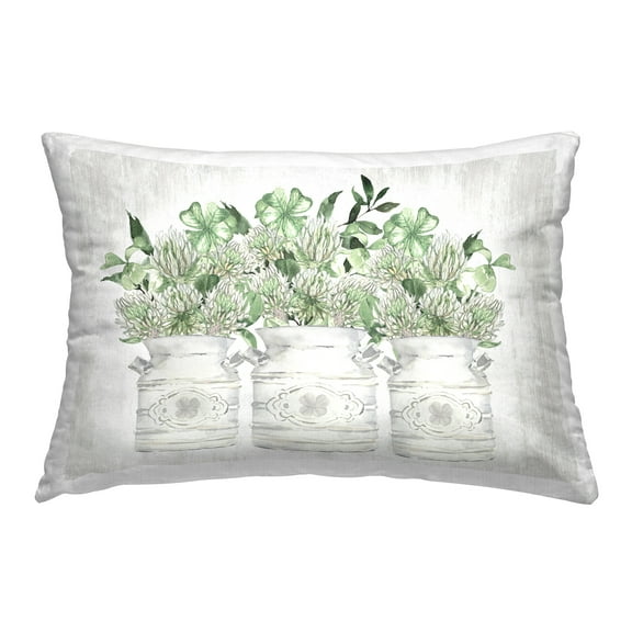 Stupell Industries Shamrock Herb Jars Decorative Printed Throw Pillow, 14 x 20