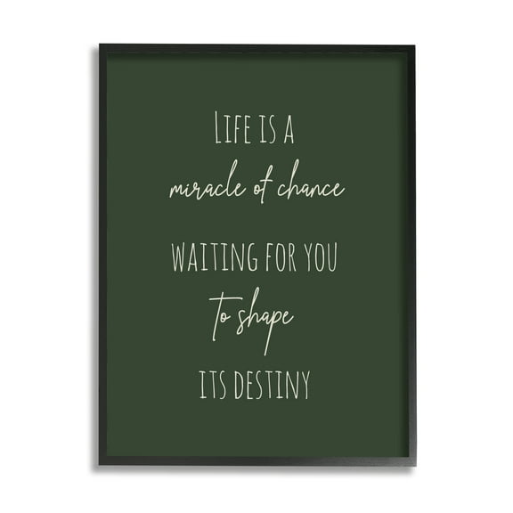 Stupell Industries Shape Life's Destiny Phrase Inspirational Painting Black Framed Art Print Wall Art, 11 x 14