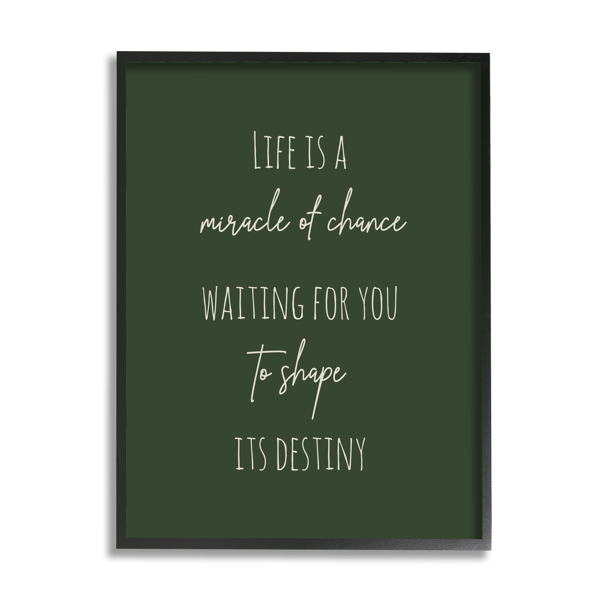 Stupell Industries Shape Life's Destiny Phrase Inspirational Painting Black Framed Art Print Wall Art, 24 x 30
