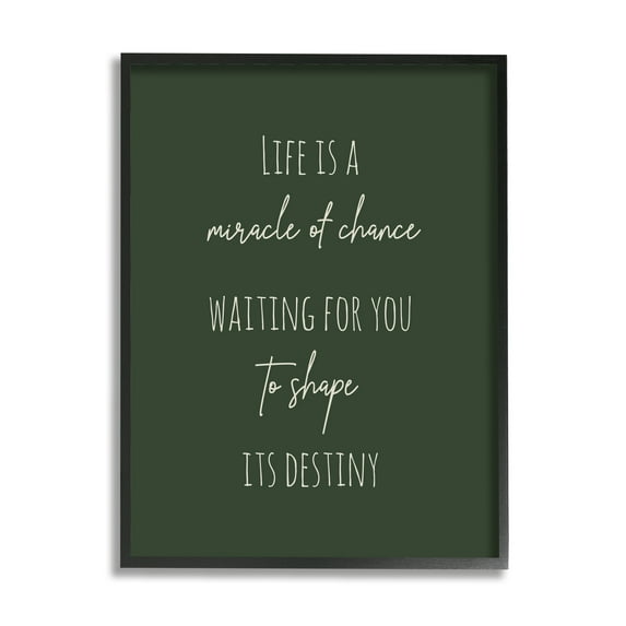 Stupell Industries Shape Life's Destiny Phrase Inspirational Painting Black Framed Art Print Wall Art, 24 x 30