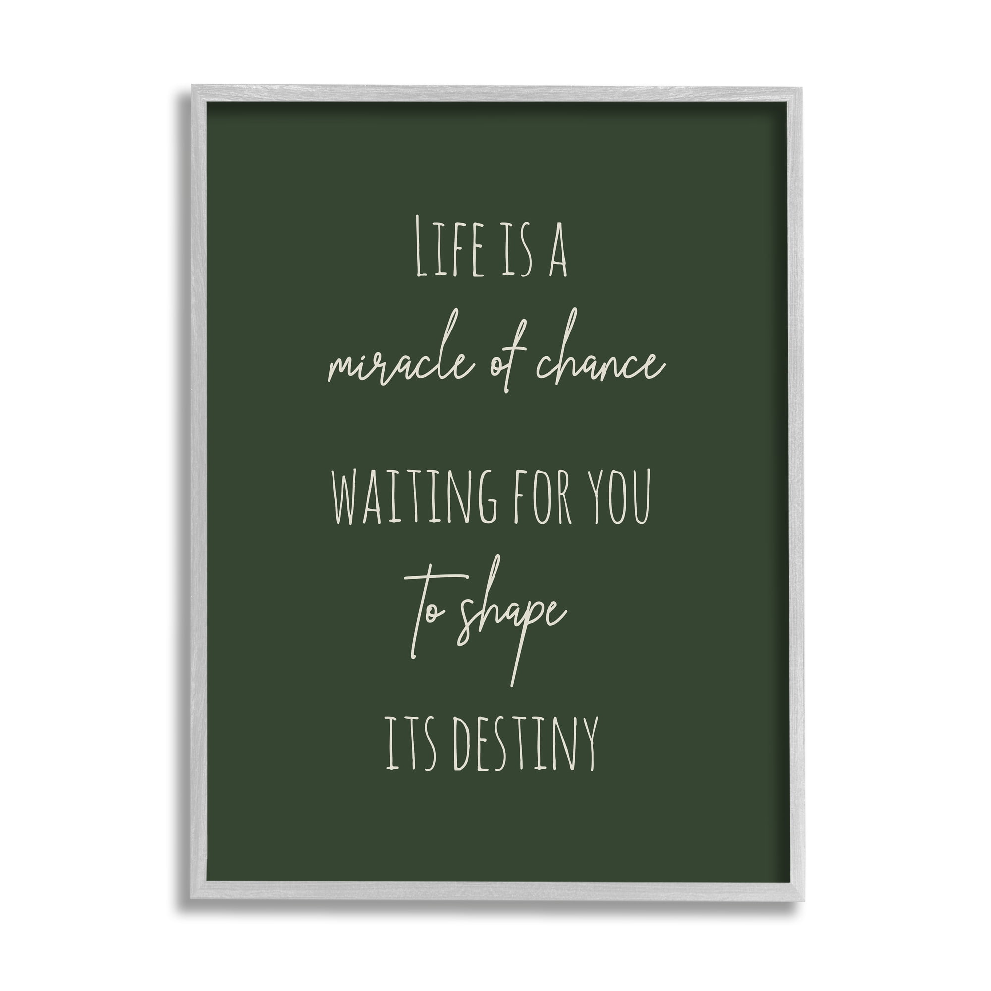 Stupell Industries Shape Life's Destiny Phrase Inspirational Painting Gray Framed Art Print Wall Art, 11 x 14