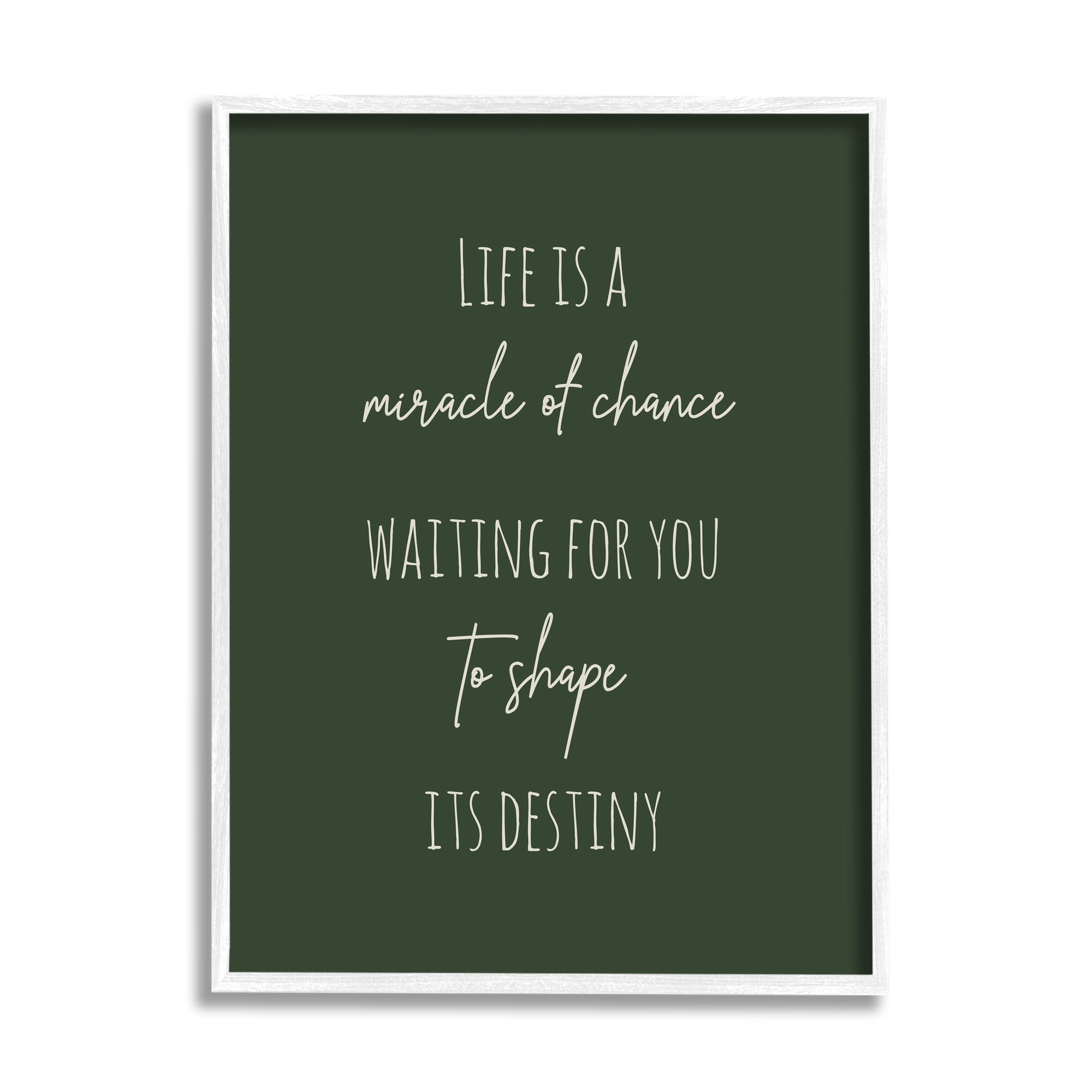 Stupell Industries Shape Life's Destiny Phrase Inspirational Painting White Framed Art Print Wall Art, 11 x 14
