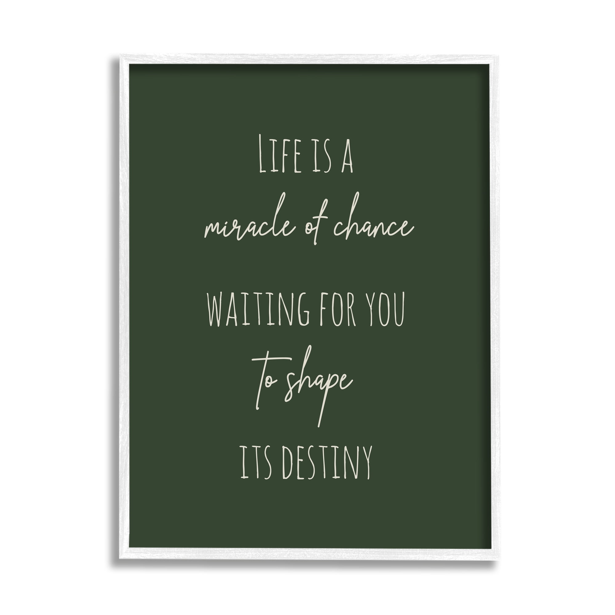 Stupell Industries Shape Life's Destiny Phrase Inspirational Painting White Framed Art Print Wall Art, 24 x 30
