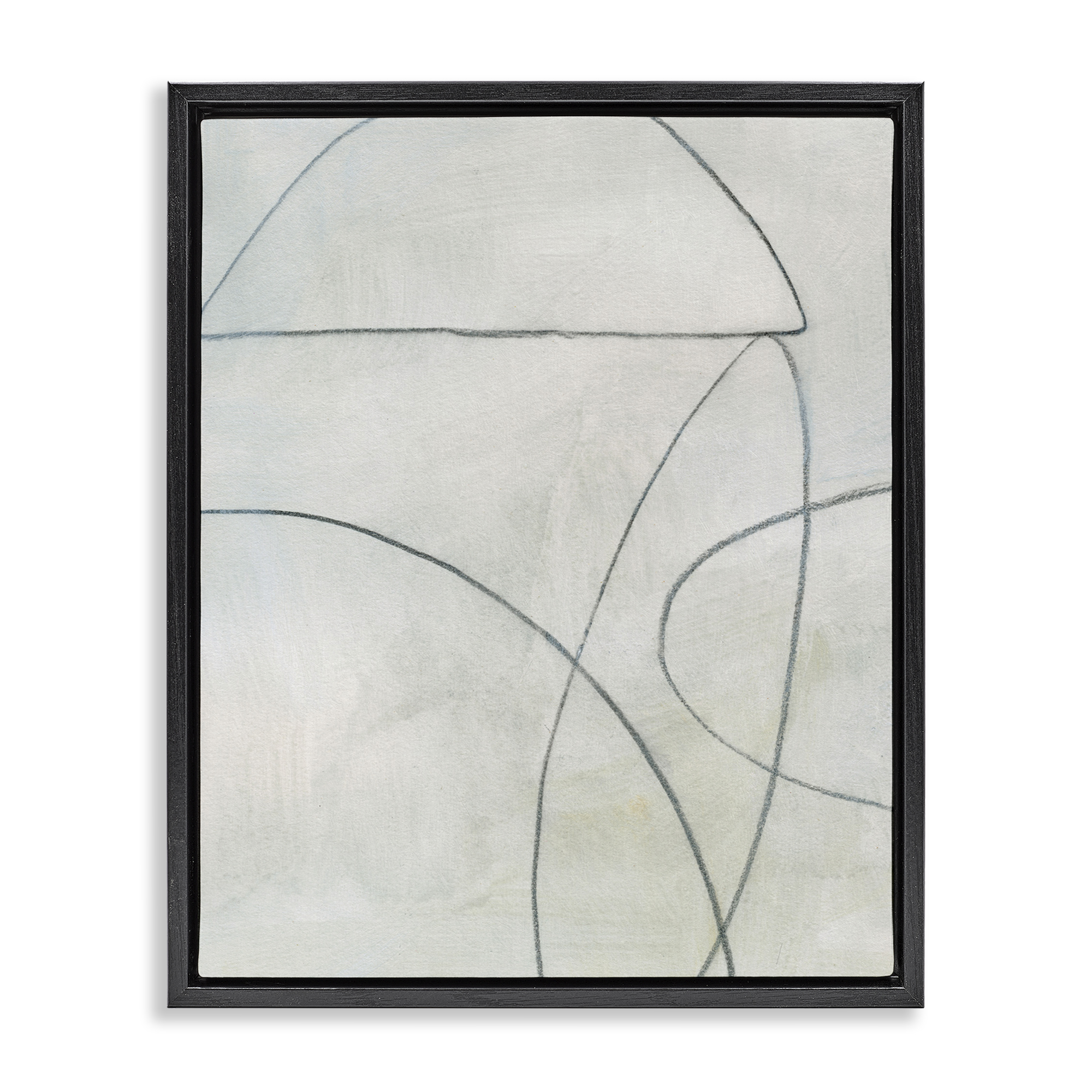 Stupell Industries Shapes Sketch on Grey Abstract Drawing Black Floater Framed Canvas Art Print Wall Art, 17 x 21