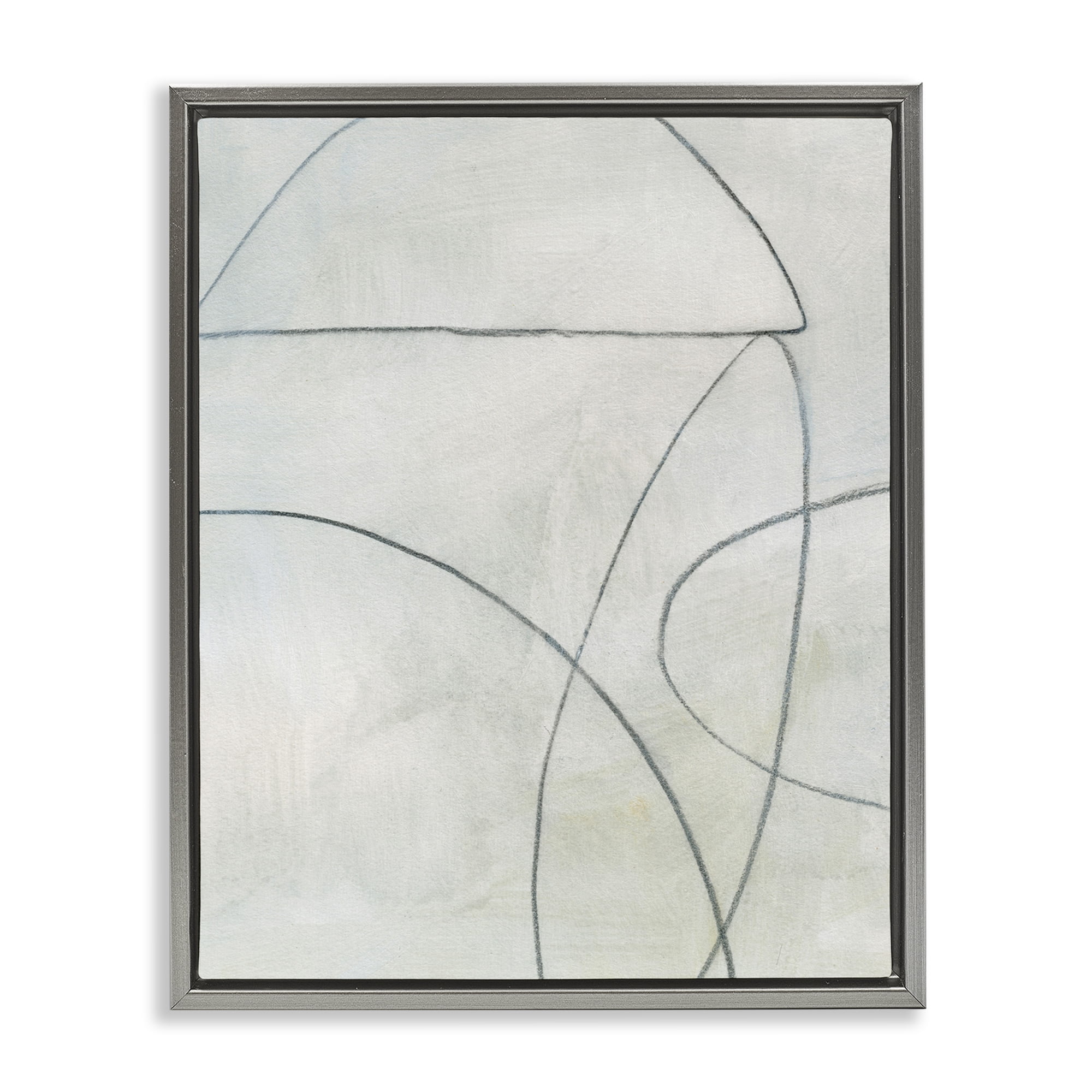 Stupell Industries Shapes Sketch on Grey Abstract Drawing Gray Floater Framed Canvas Art Print Wall Art, 25 x 31