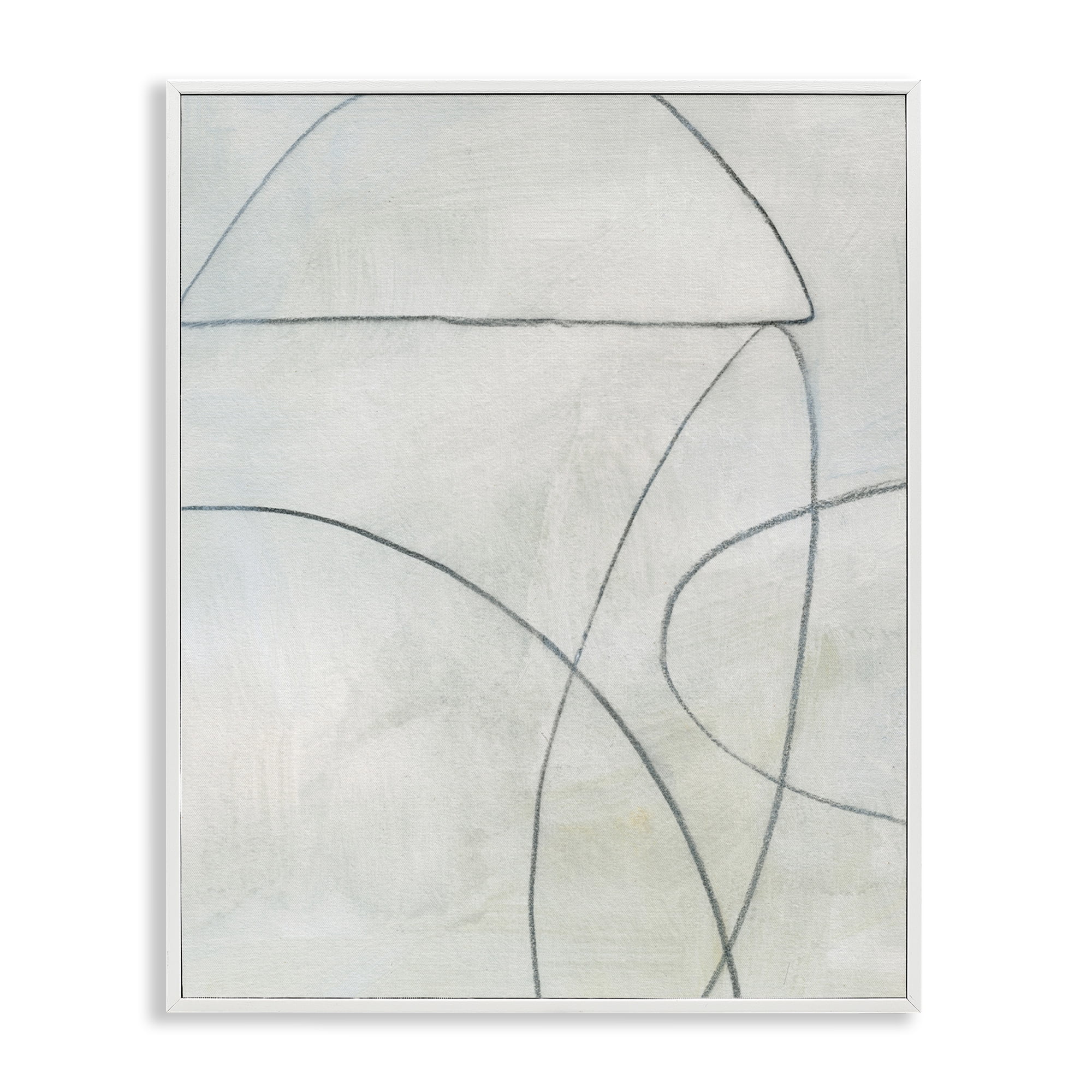 Stupell Industries Shapes Sketch on Grey Abstract Drawing White Framed Art Print Wall Art, 24 x 30