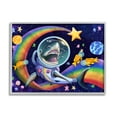 thumbnail image 1 of Stupell Industries Shark in Outer Space Animals & Insects Painting Gray Framed Art Print Wall Art, 30 x 24, 1 of 9