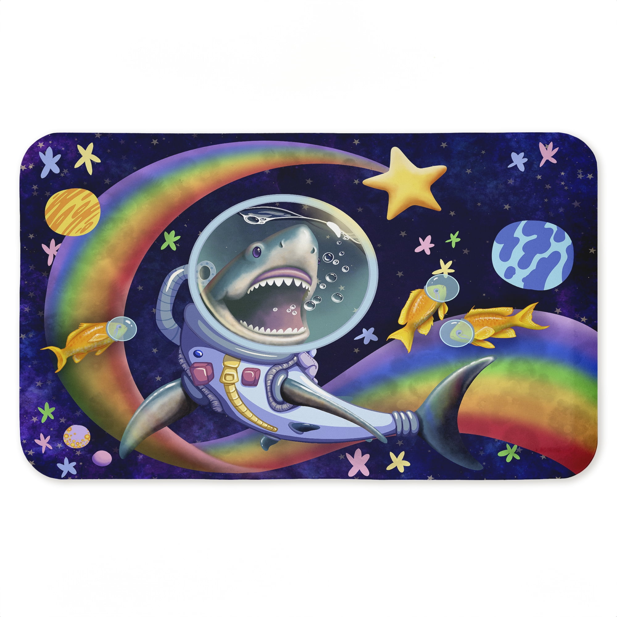 Stupell Industries Shark in Outer Space Printed Anti-Fatigue Floor Mat, design by Carla Morrow