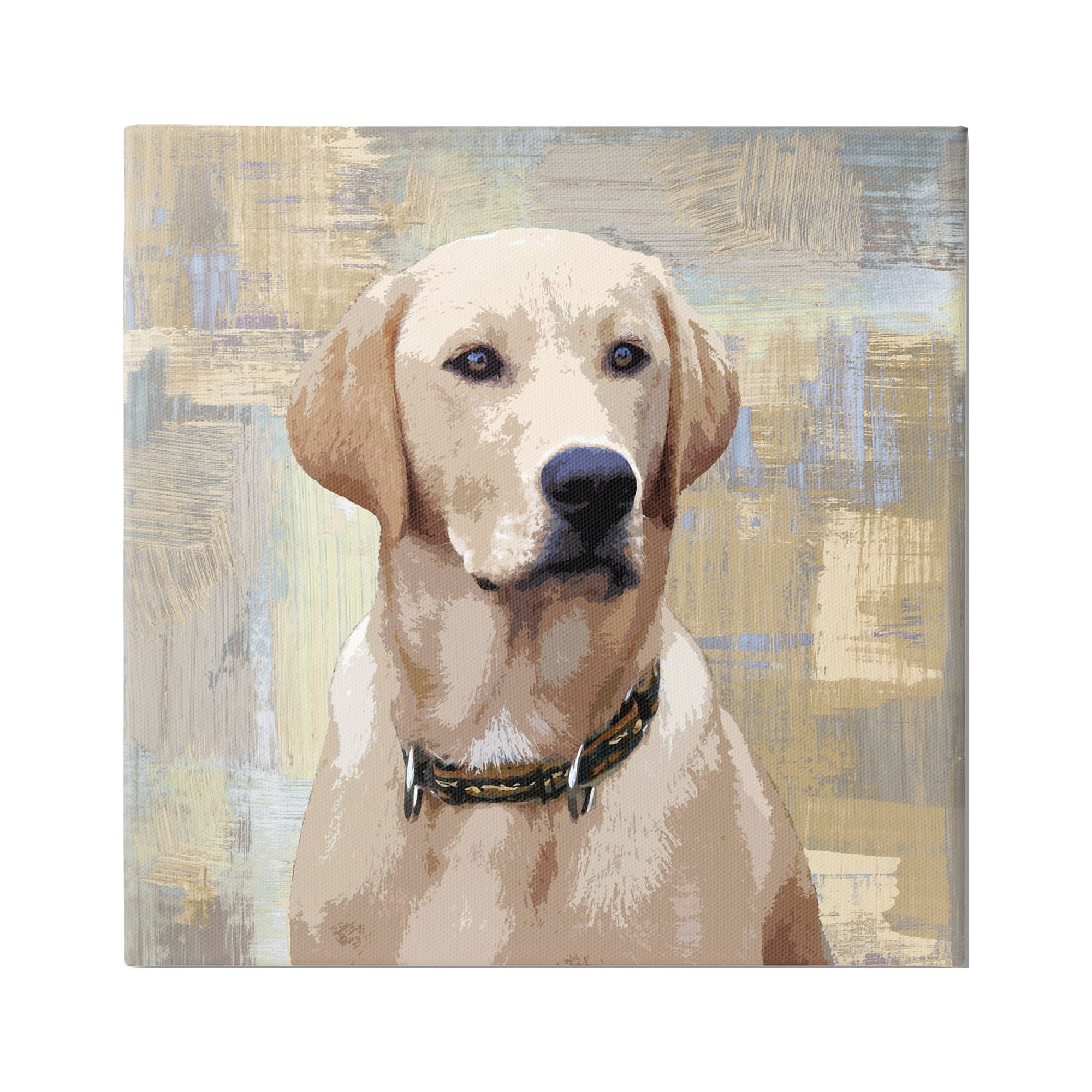 Stupell Industries Sharp Golden Retriever Dog Grunge Patched Background,30 x 30, Design by Keri Rodgers