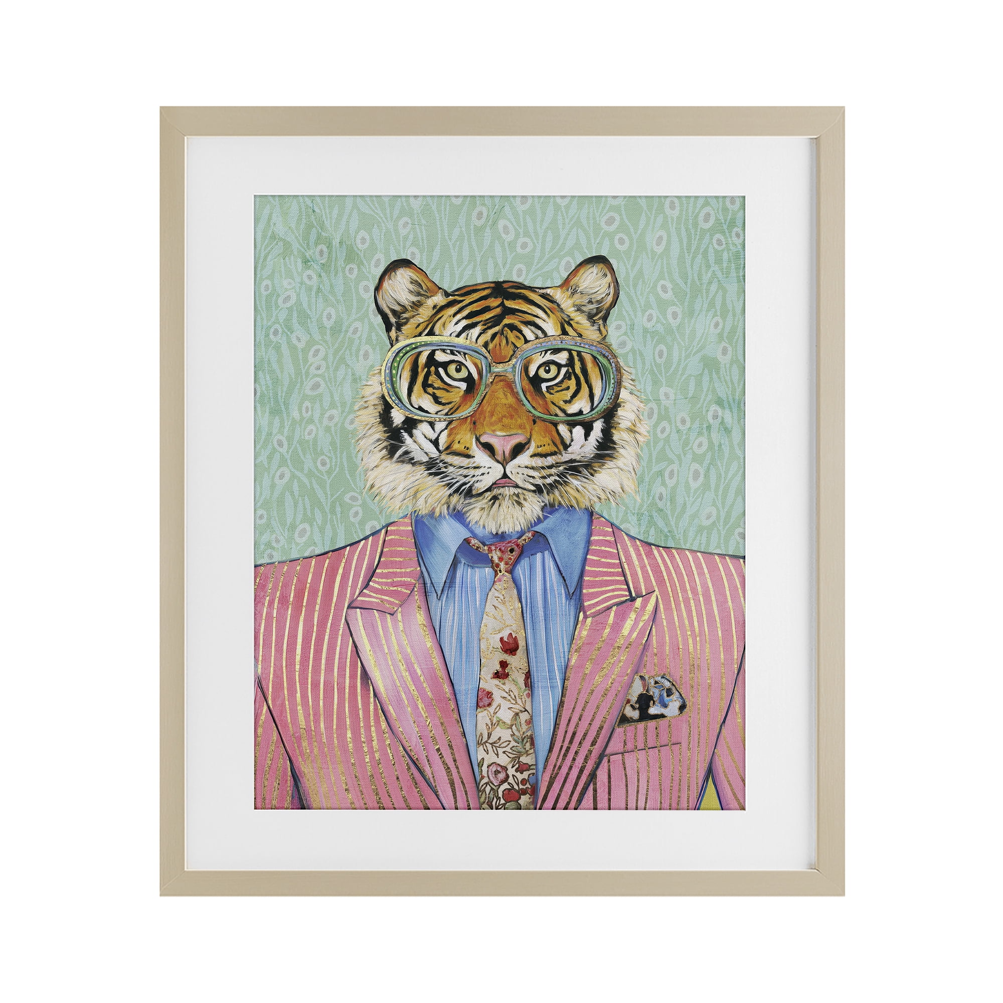 Stupell Industries Sharp Tiger Outfit Birch Framed Print Under Glass, design by Svetlana Aleynikova