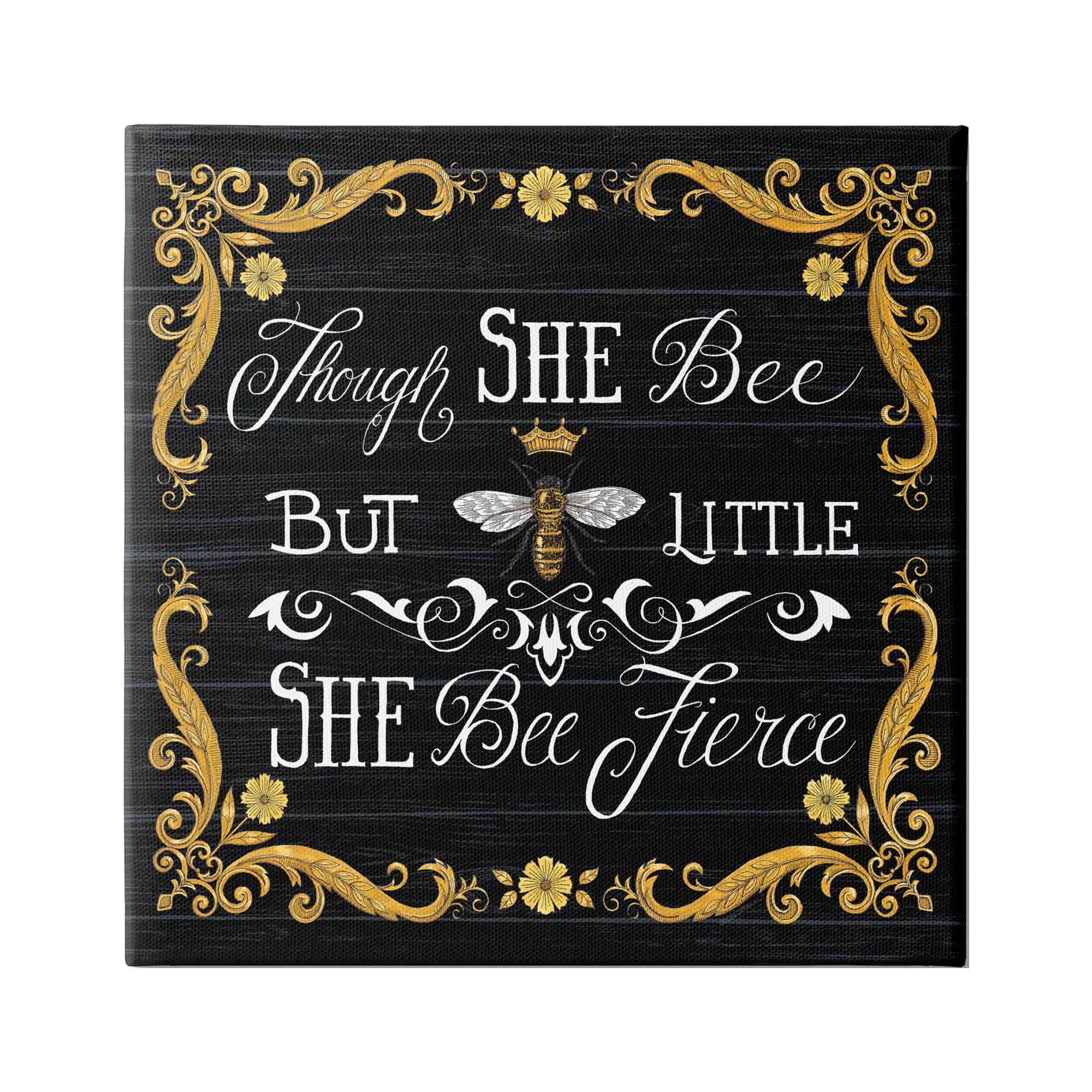 Stupell Industries She Bee Fierce Female Motivational Phrase Vintage Pun, 36 x 36,Design by Deb Strain