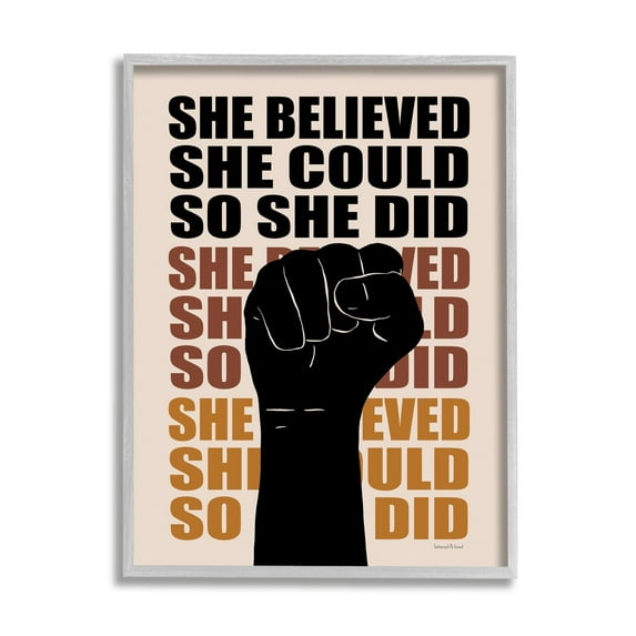 Stupell Industries She Believed She Could Empowering Motivational Saying,11 x 14, Design by Lettered and Lined