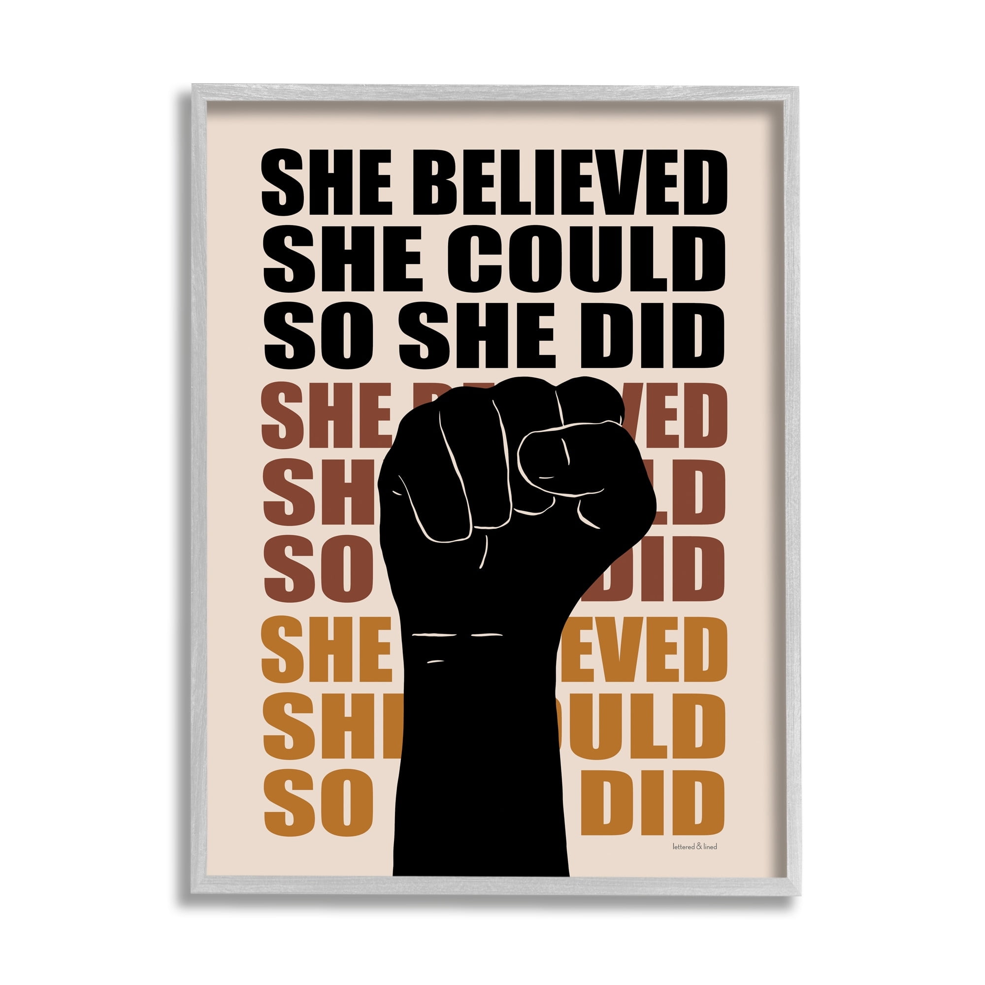 Stupell Industries She Believed She Could Empowering Motivational Saying,24 x 30, Design by Lettered and Lined